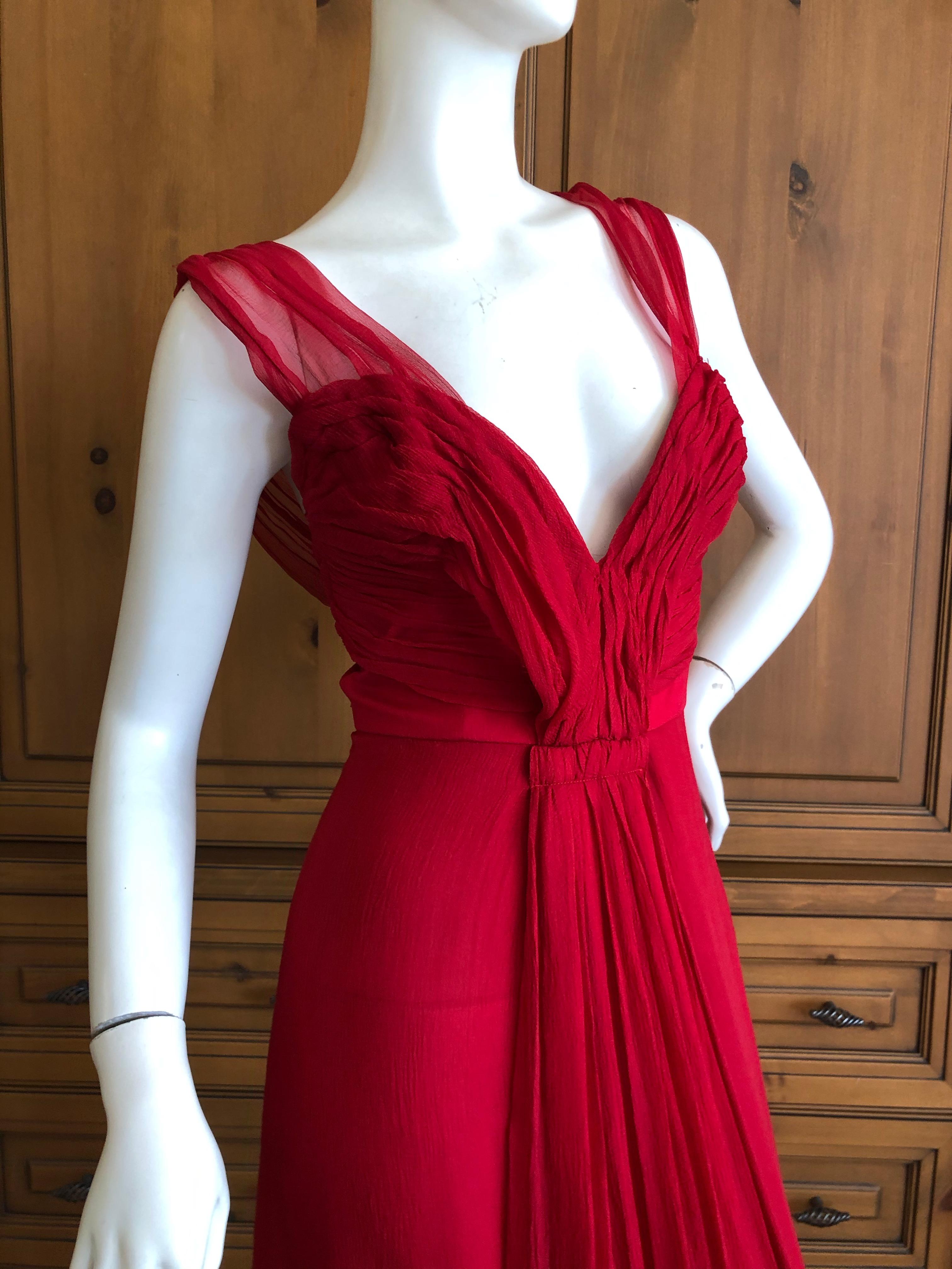 silk red dress dior john galliano