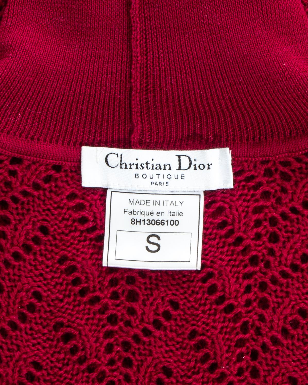 Christian Dior by John Galliano red sweater dress with pink lace, fw 1998 In Excellent Condition In London, GB