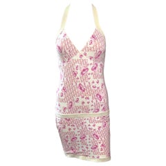 Christian Dior By John Galliano Resort 2005 Cherry Blossom Monogram Logo Dress