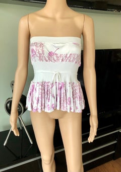 Christian Dior By John Galliano Resort 2005 Cherry Blossom Monogram Logo Top