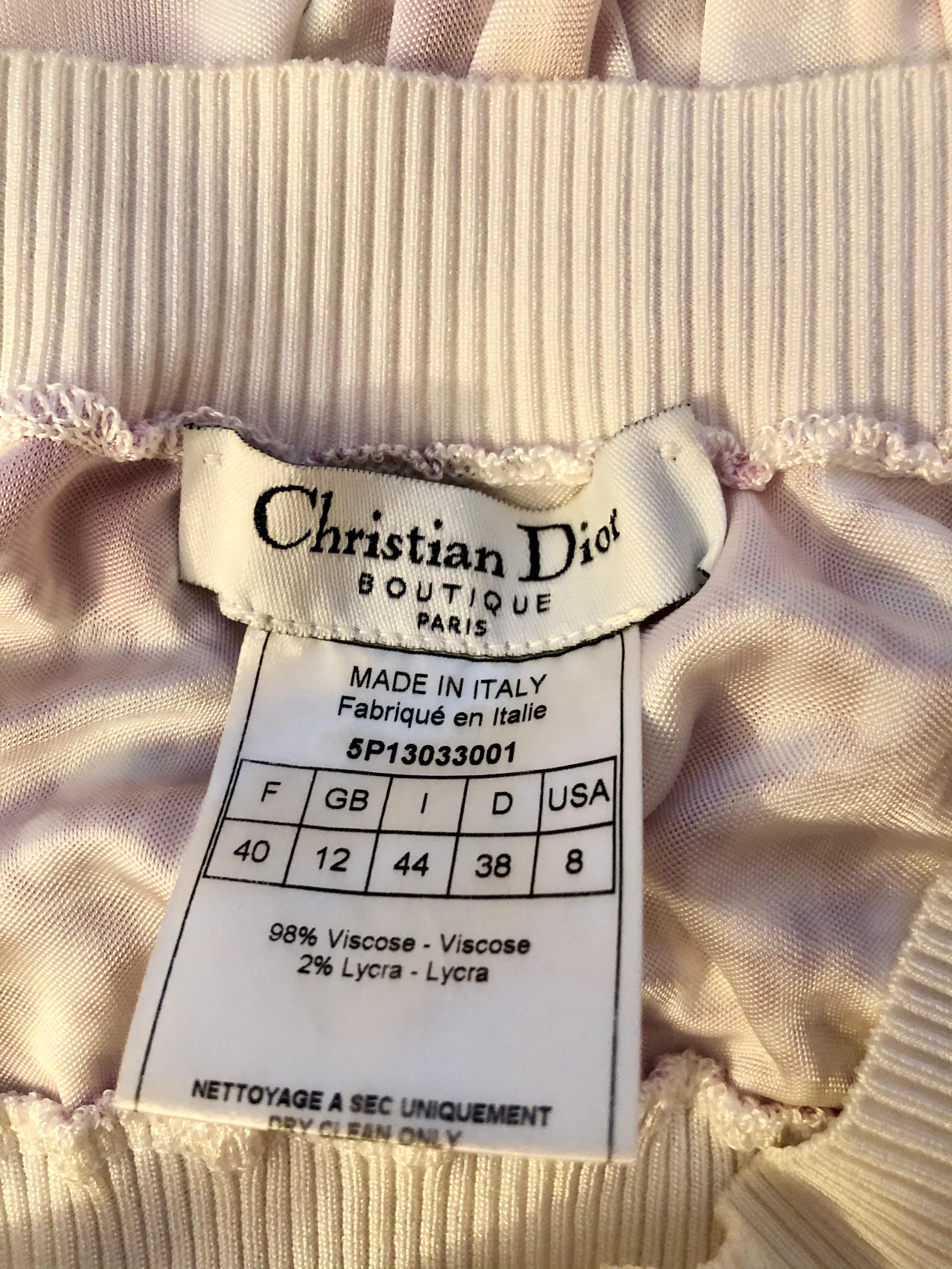 Beige Christian Dior By John Galliano Resort 2005 Cherry Blossom Monogram Logo Top For Sale
