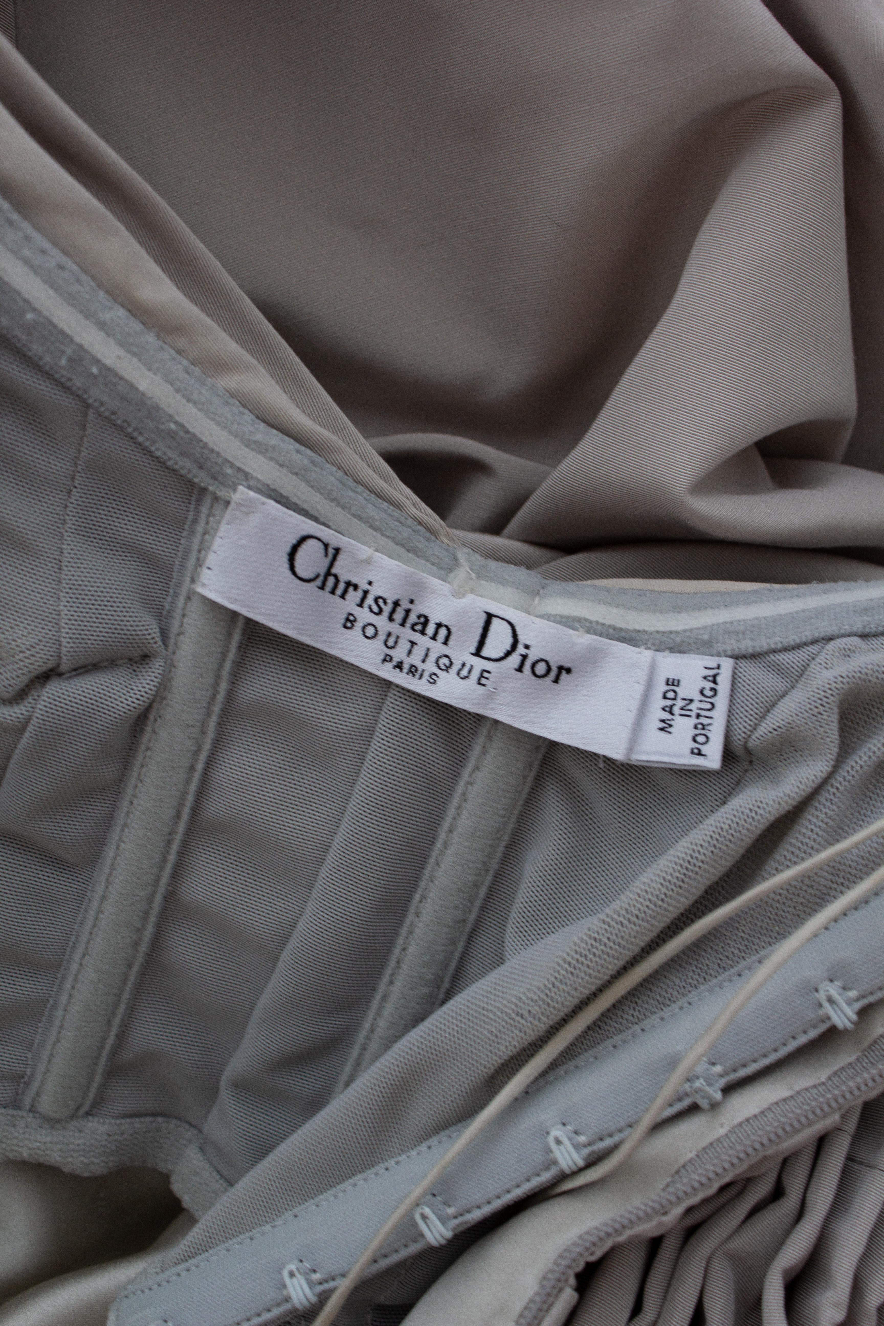 Christian Dior by John Galliano Resort 2008 Graues verschönertes, drapiertes Abendkleid im Angebot 14