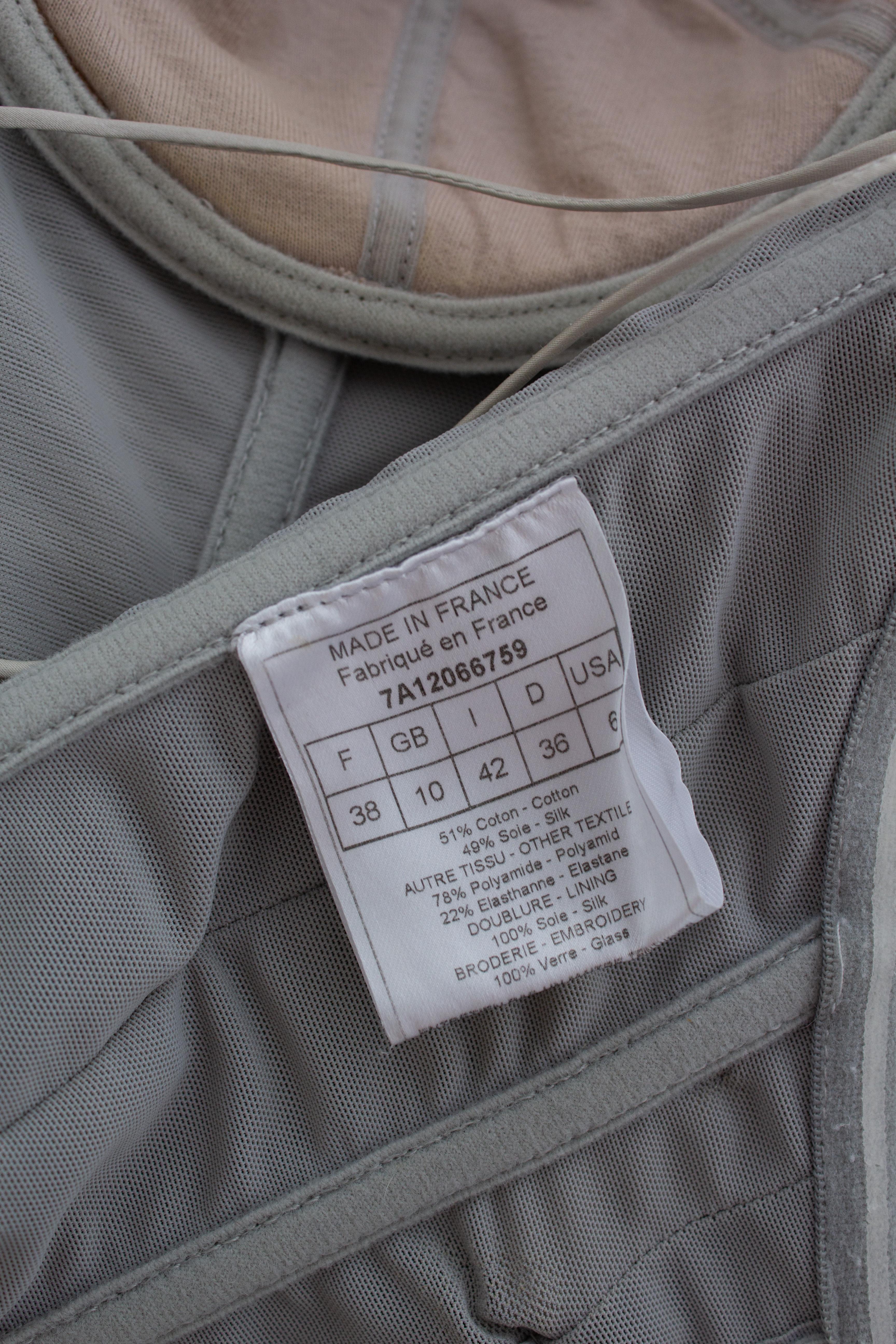 Christian Dior by John Galliano Resort 2008 Graues verschönertes, drapiertes Abendkleid im Angebot 15