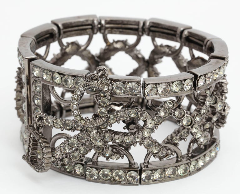Christian Dior by John Galliano Rhinestone Bangle with Bow For Sale at ...