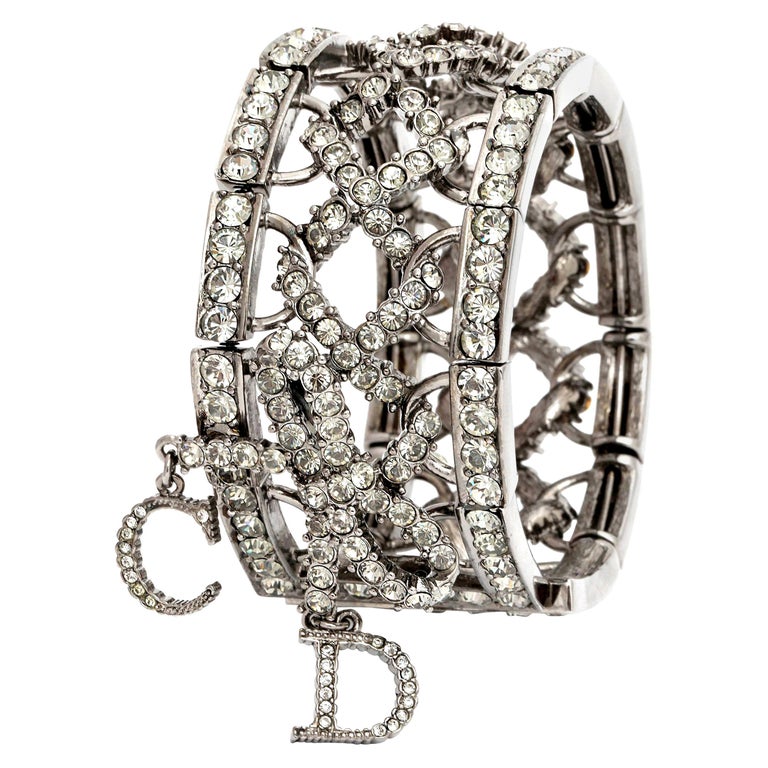 Christian Dior by John Galliano Rhinestone Bangle with Bow For Sale at