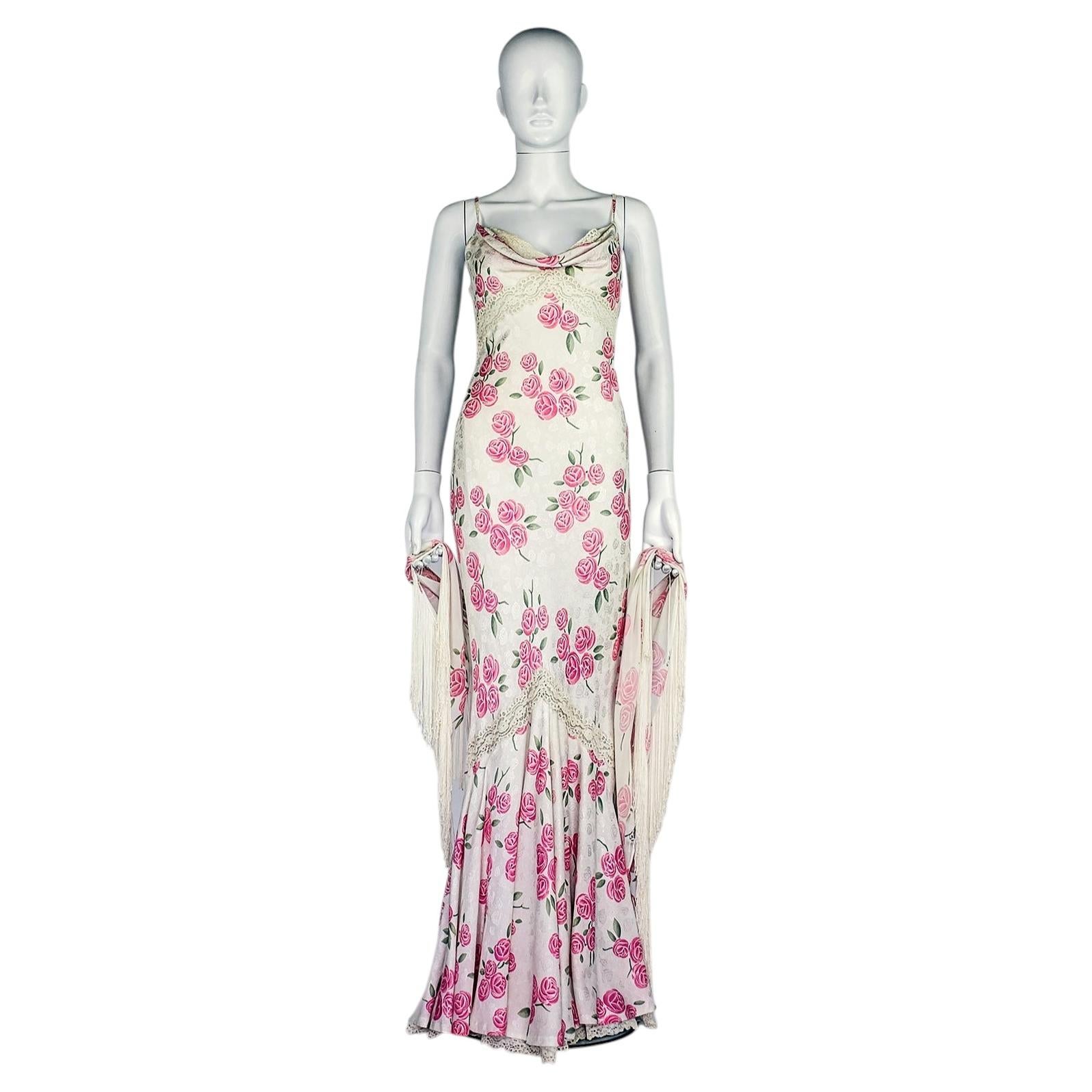 Christian Dior by John Galliano Rose Dress and Shawl, S/S 1999