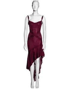 Christian Dior by John Galliano ruby bias-cut knit dress with cowl neck, ss 2001