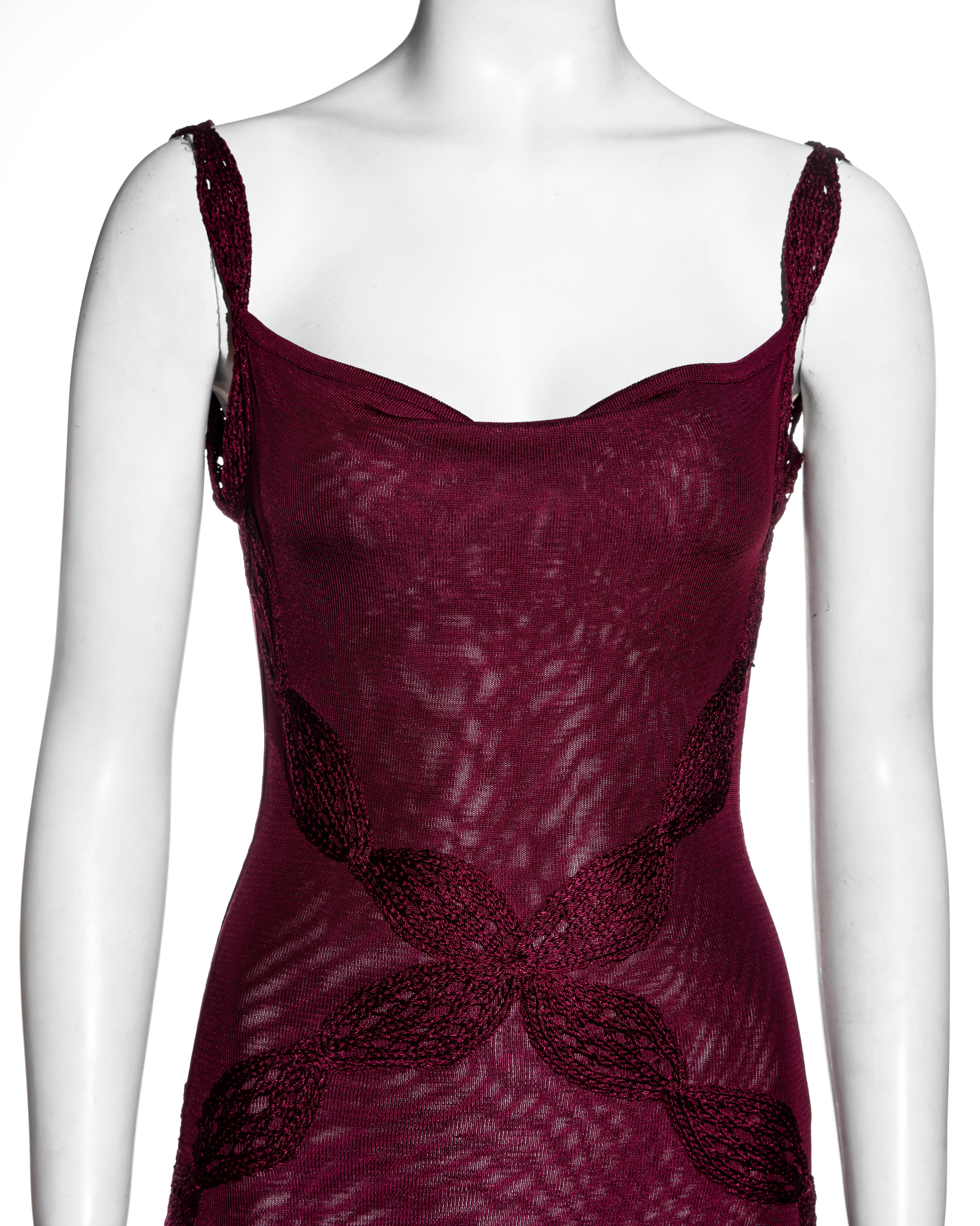Black Christian Dior by John Galliano ruby bias-cut knit dress with cowl neck, ss 2001
