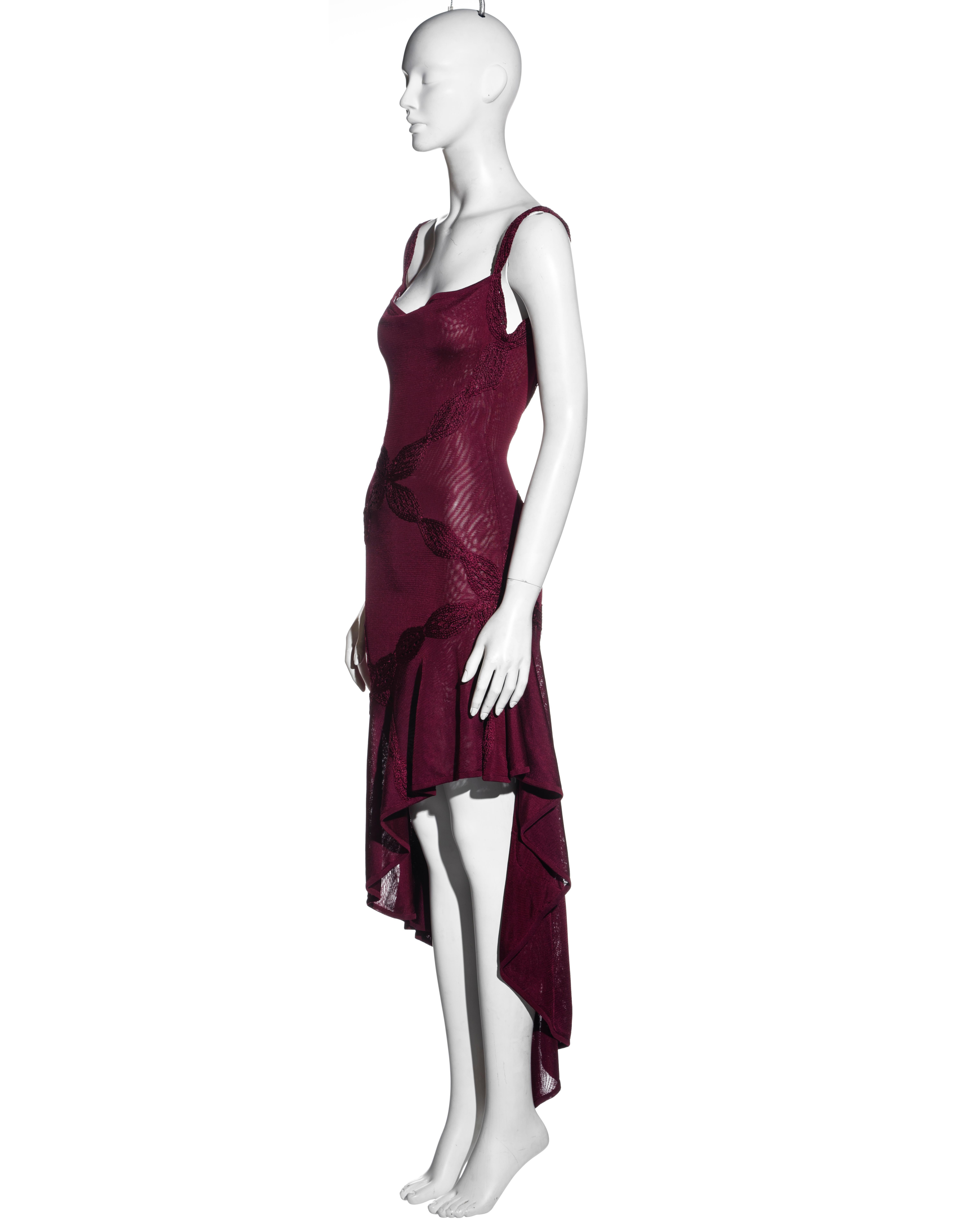 Christian Dior by John Galliano ruby bias-cut knit dress with cowl neck, ss 2001 1
