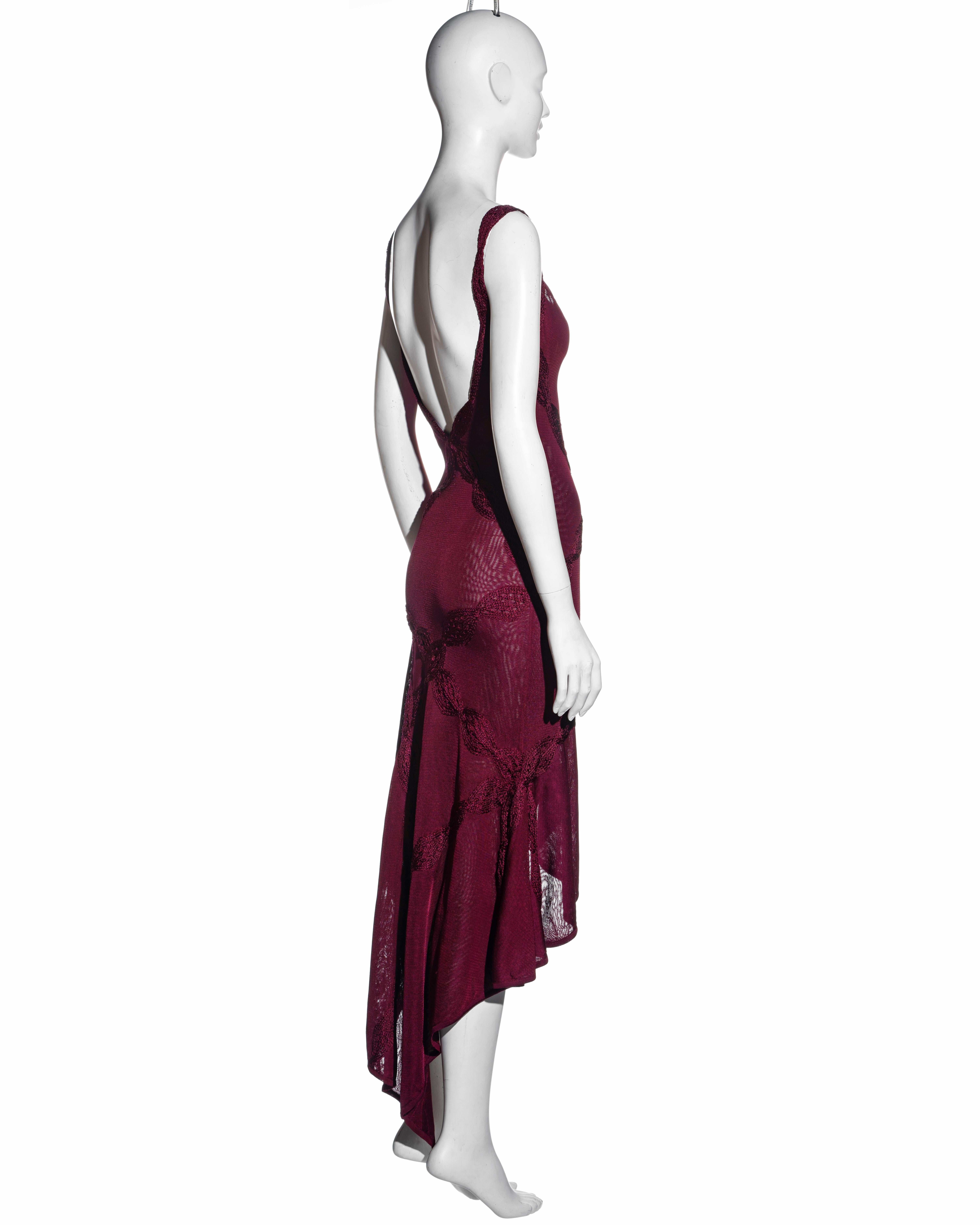 Christian Dior by John Galliano ruby bias-cut knit dress with cowl neck, ss 2001 2