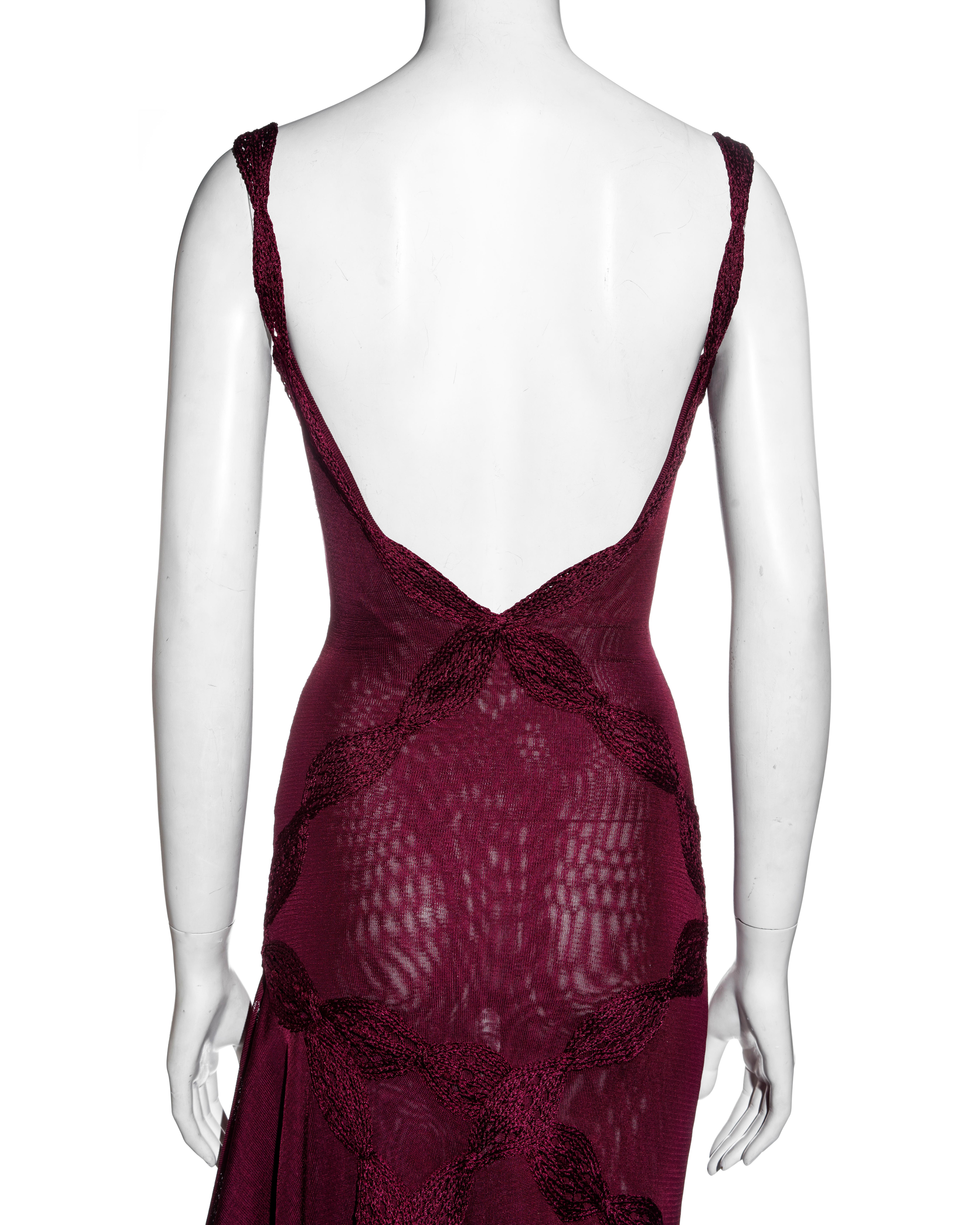 Christian Dior by John Galliano ruby bias-cut knit dress with cowl neck, ss 2001 4