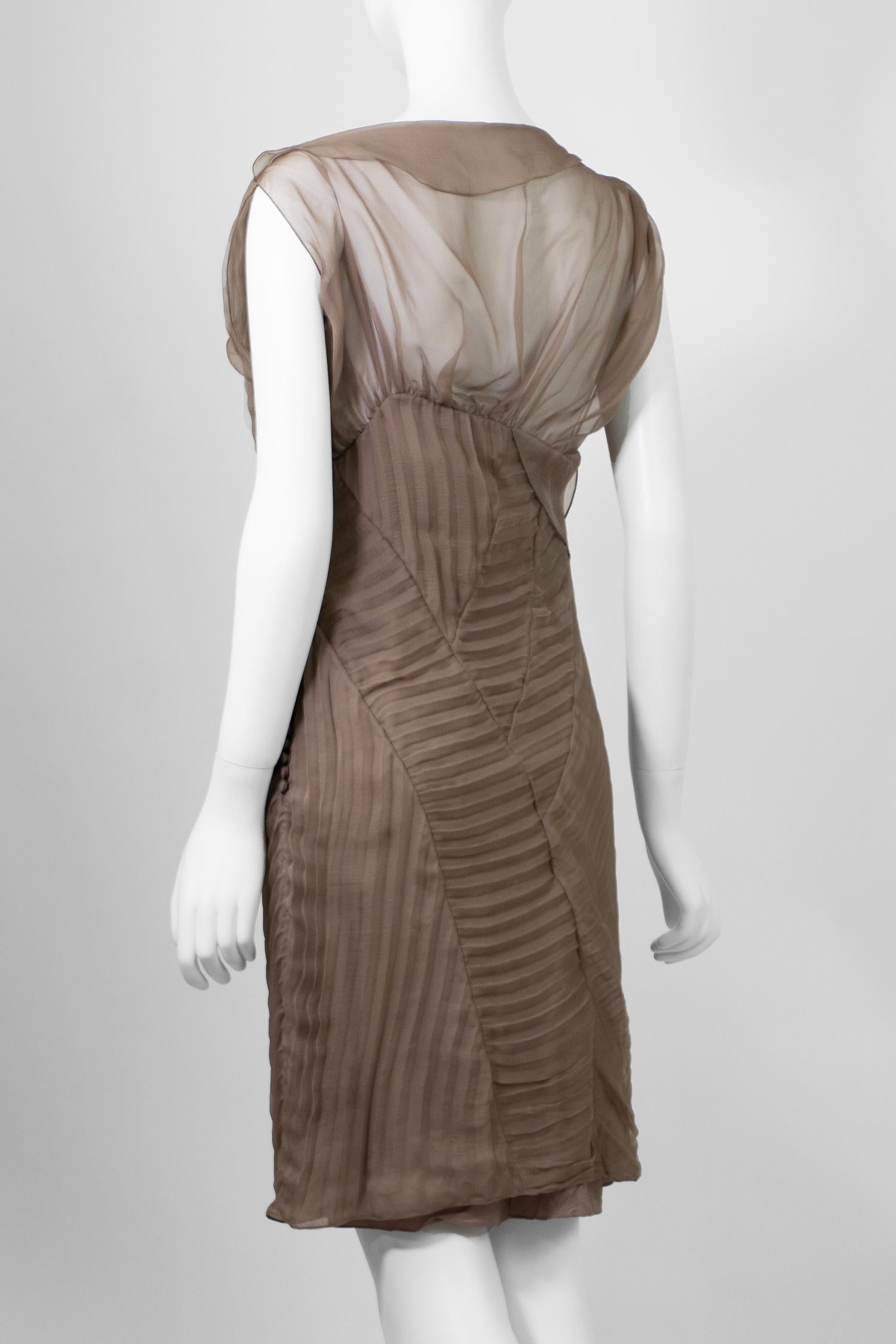 Women's Christian Dior by John Galliano Runway Cruise Collection 2007 Silk Pleated Dress For Sale
