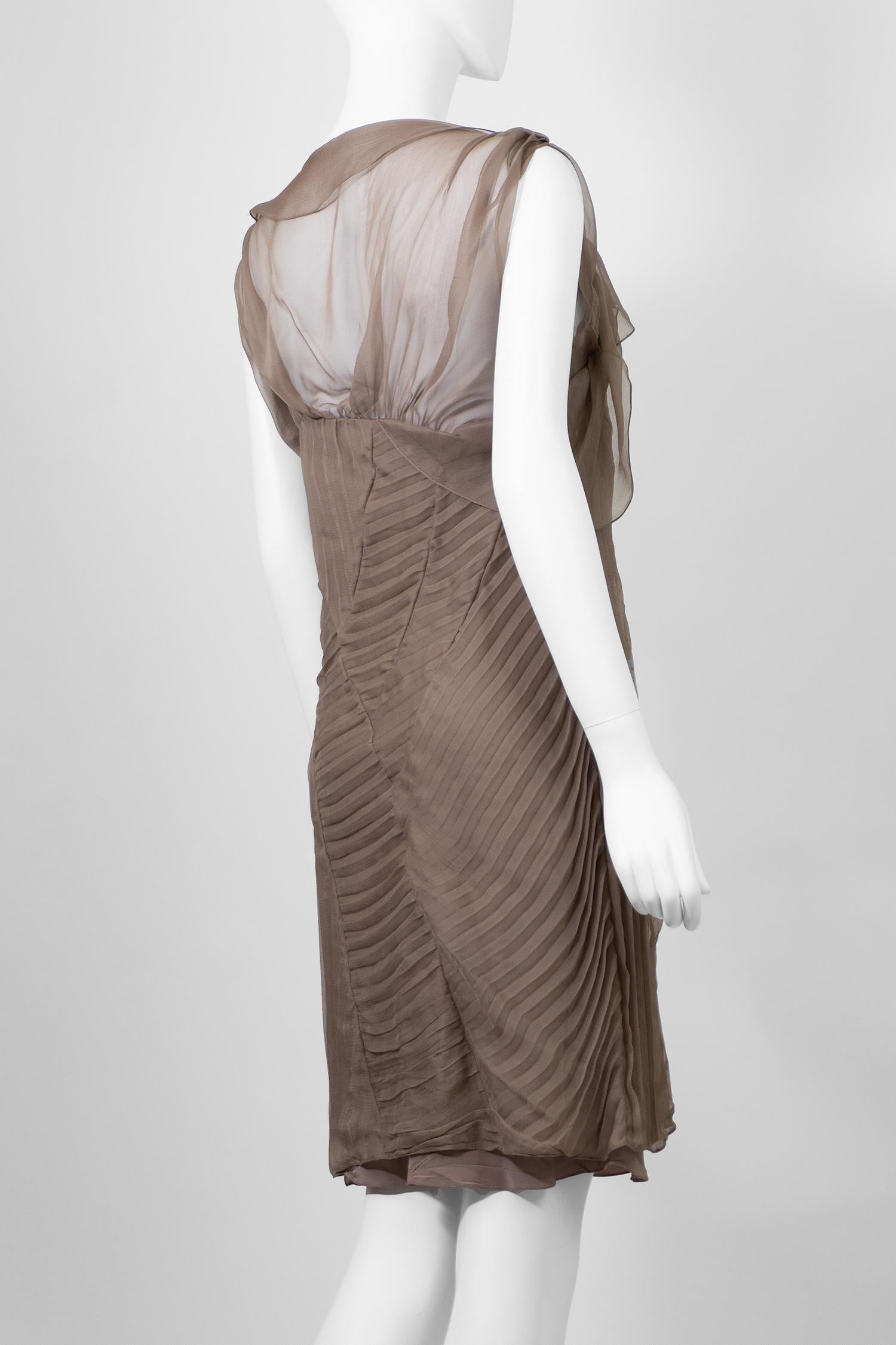 Christian Dior by John Galliano Runway Cruise Collection 2007 Silk Pleated Dress For Sale 1