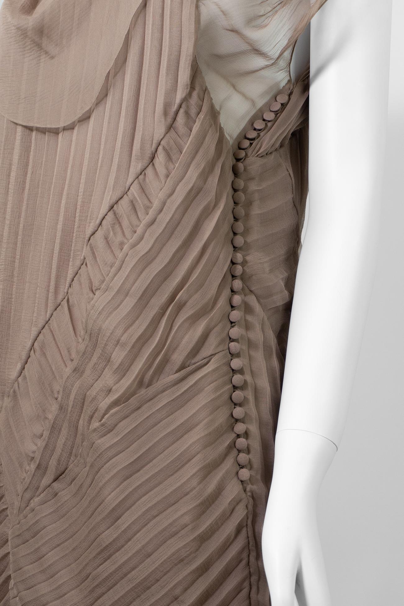 Christian Dior by John Galliano Runway Cruise Collection 2007 Silk Pleated Dress For Sale 3