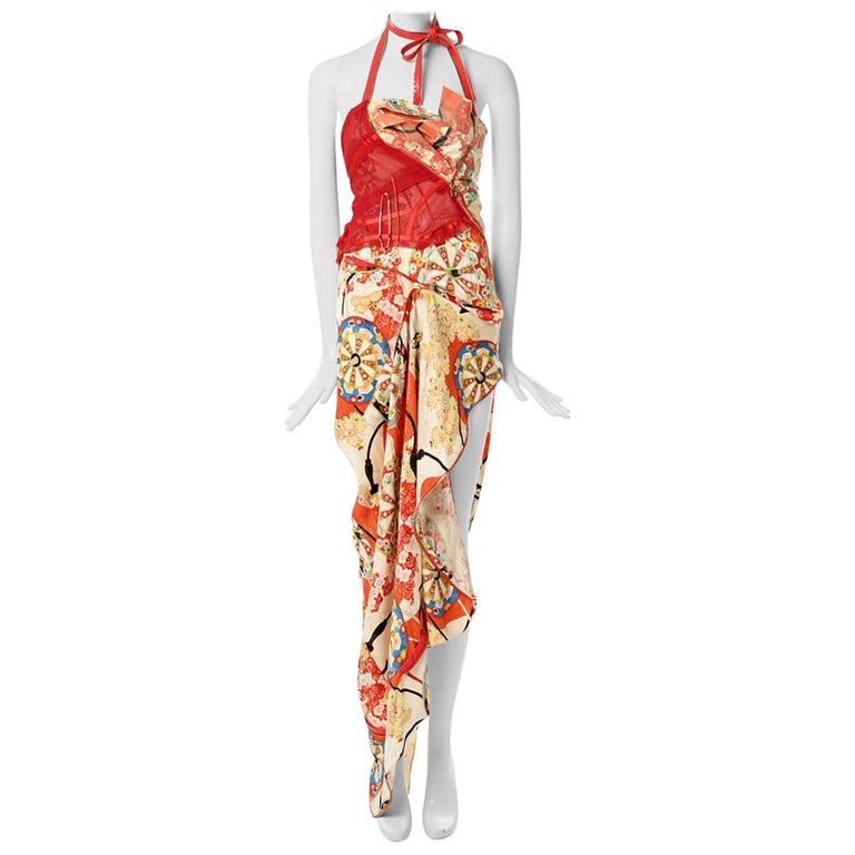 Dior Spring 2001 Christian Dior by John Galliano Runway Evening Dress and Stole, Spring ...