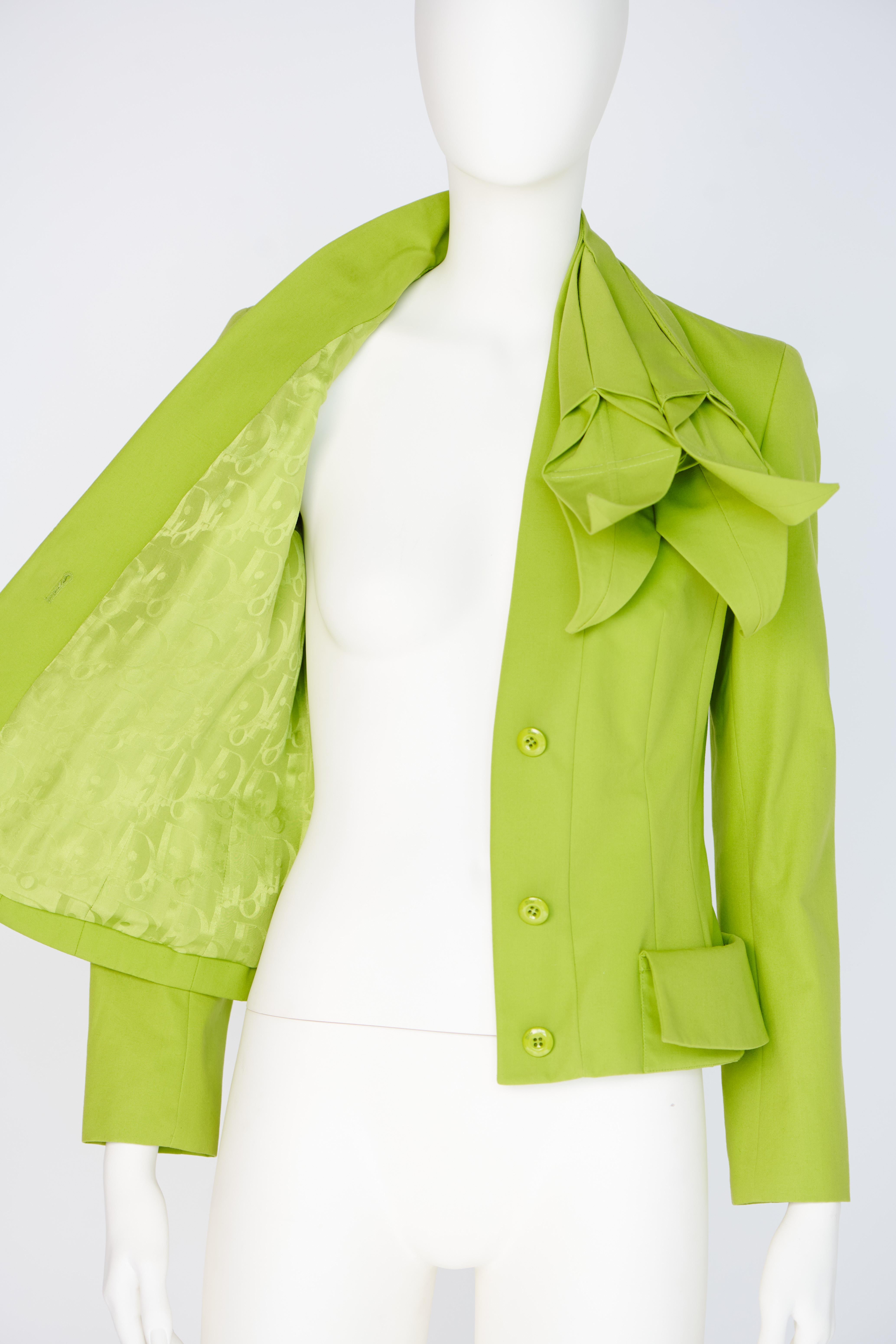 Christian Dior By John Galliano Runway Origami Lily Flower Cotton Jacket, FW2007 For Sale 10