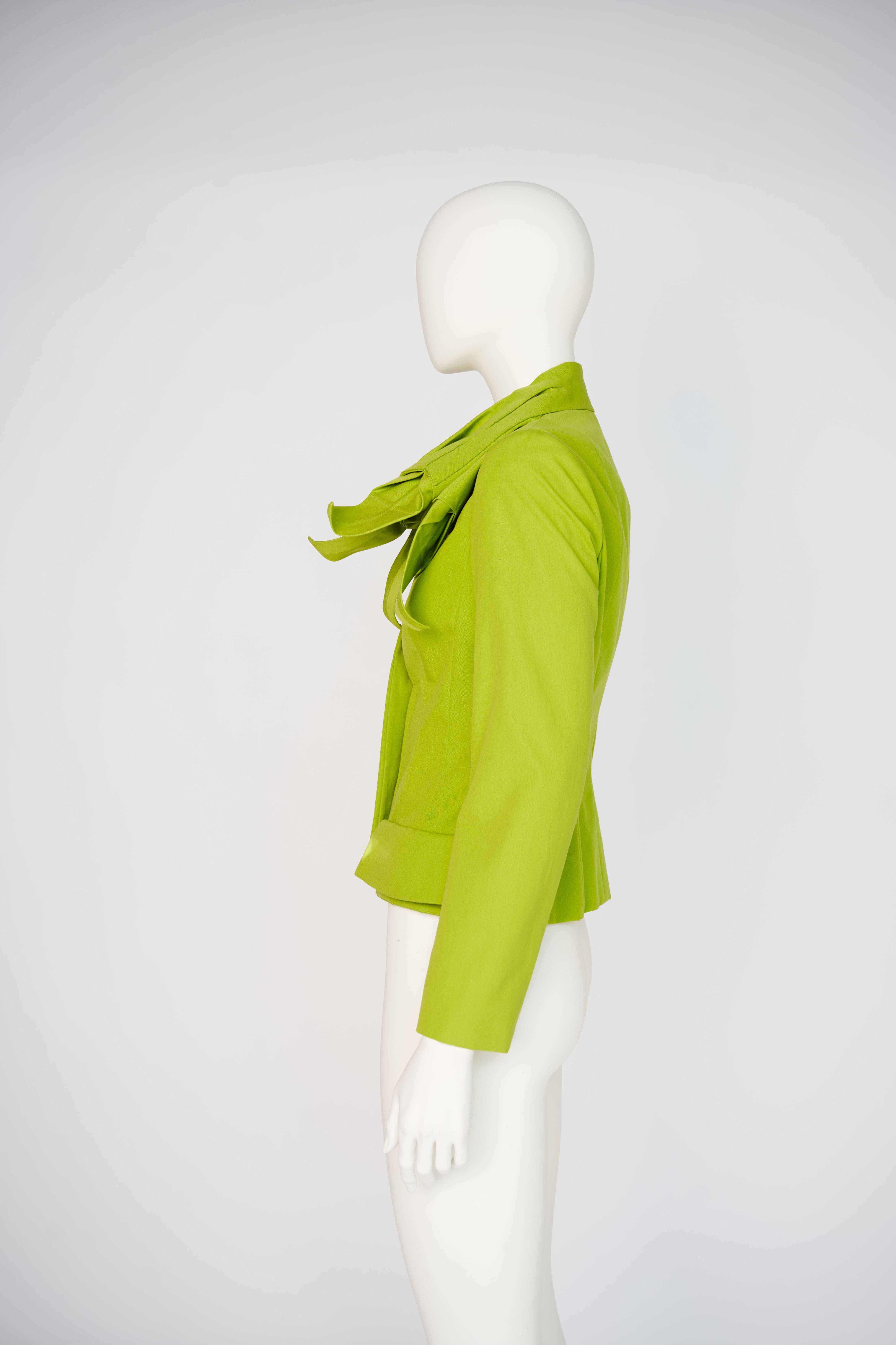 Christian Dior By John Galliano Runway Origami Lily Flower Cotton Jacket, FW2007 For Sale 3