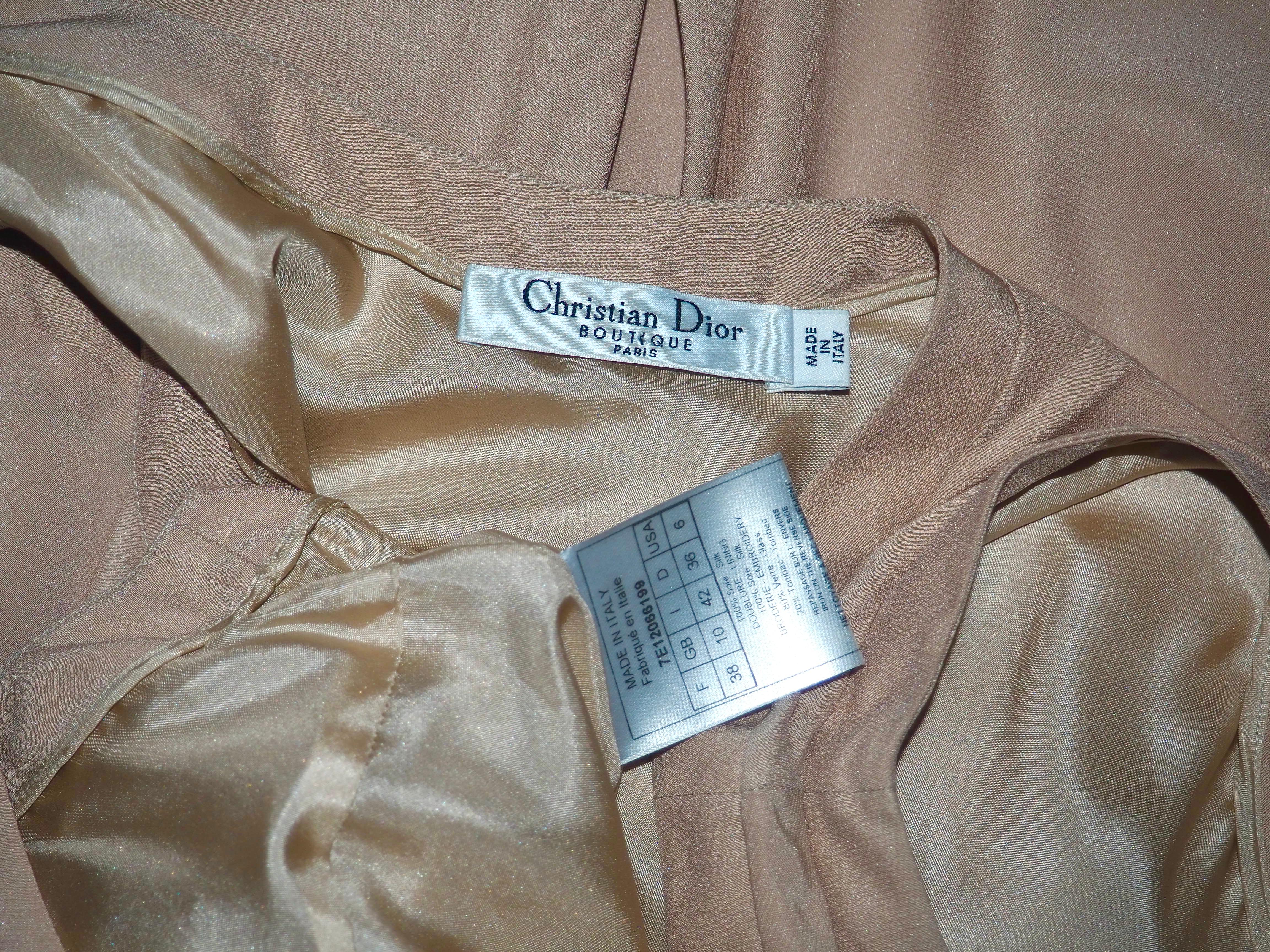 Christian Dior by John Galliano RUNWAY SS 2007 Beige Gathered Slip Dress 1