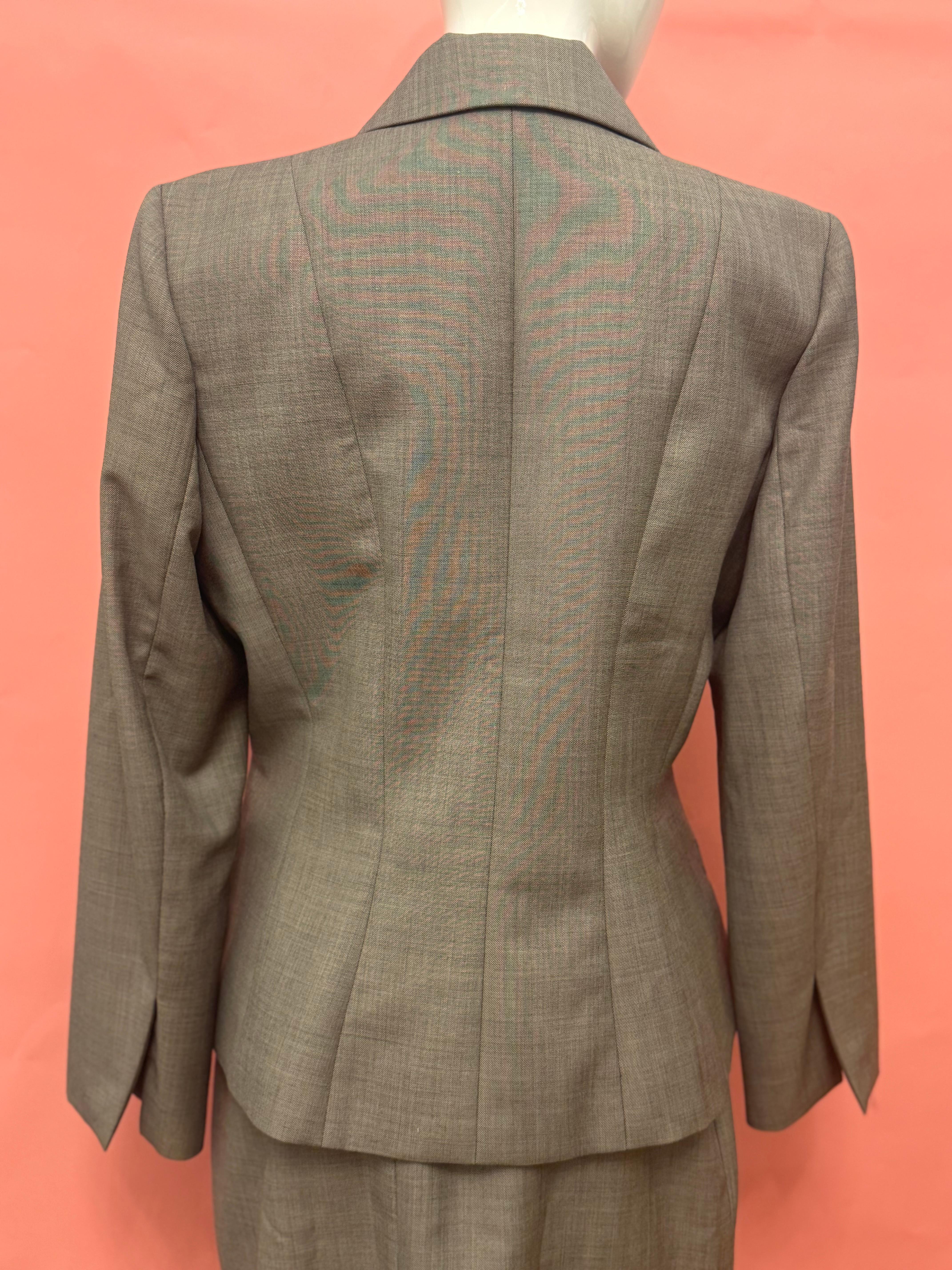 Christian Dior by John Galliano S/S 1997 grey suit skirt For Sale 5