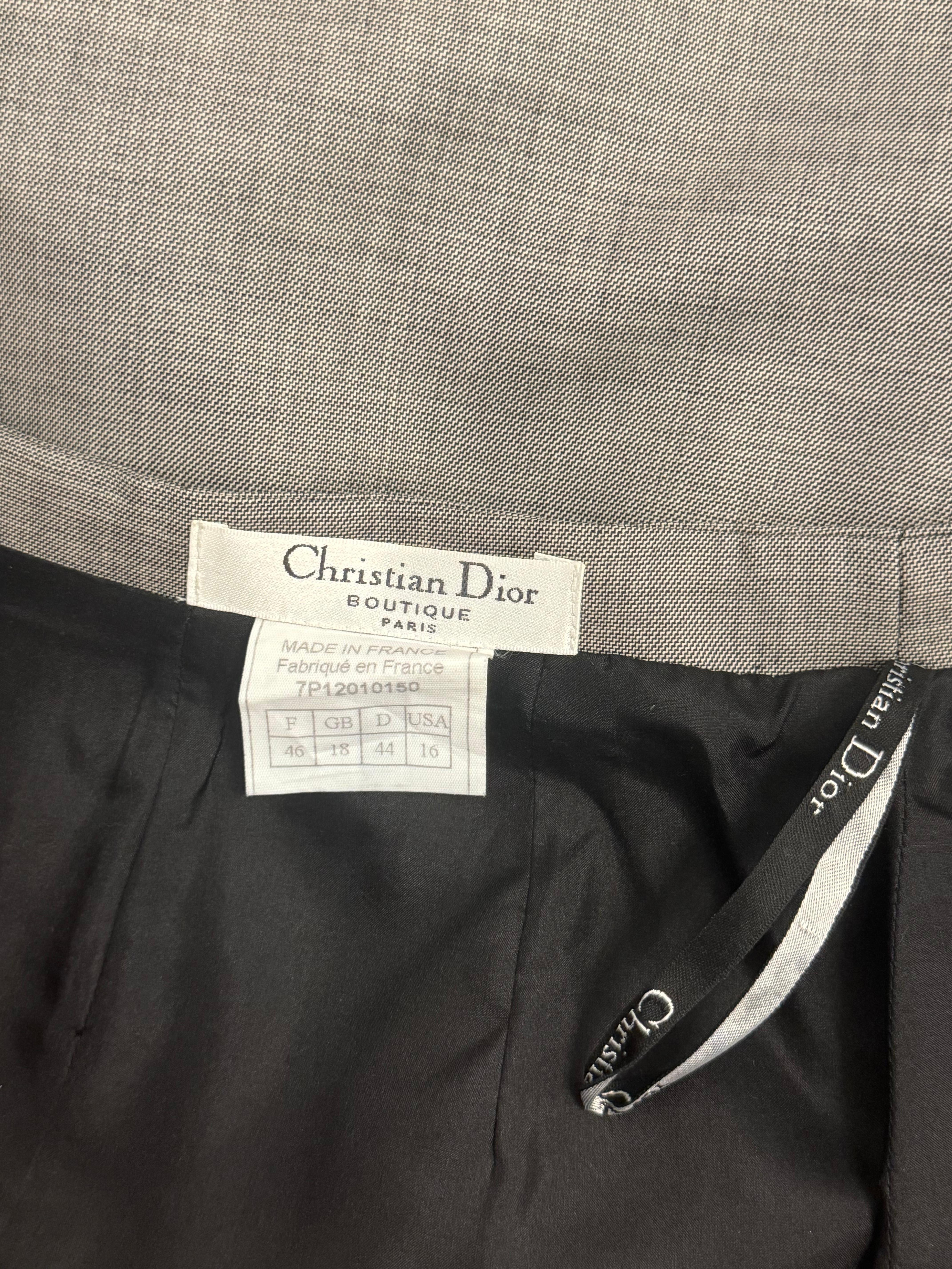 Christian Dior by John Galliano S/S 1997 grey suit skirt For Sale 6