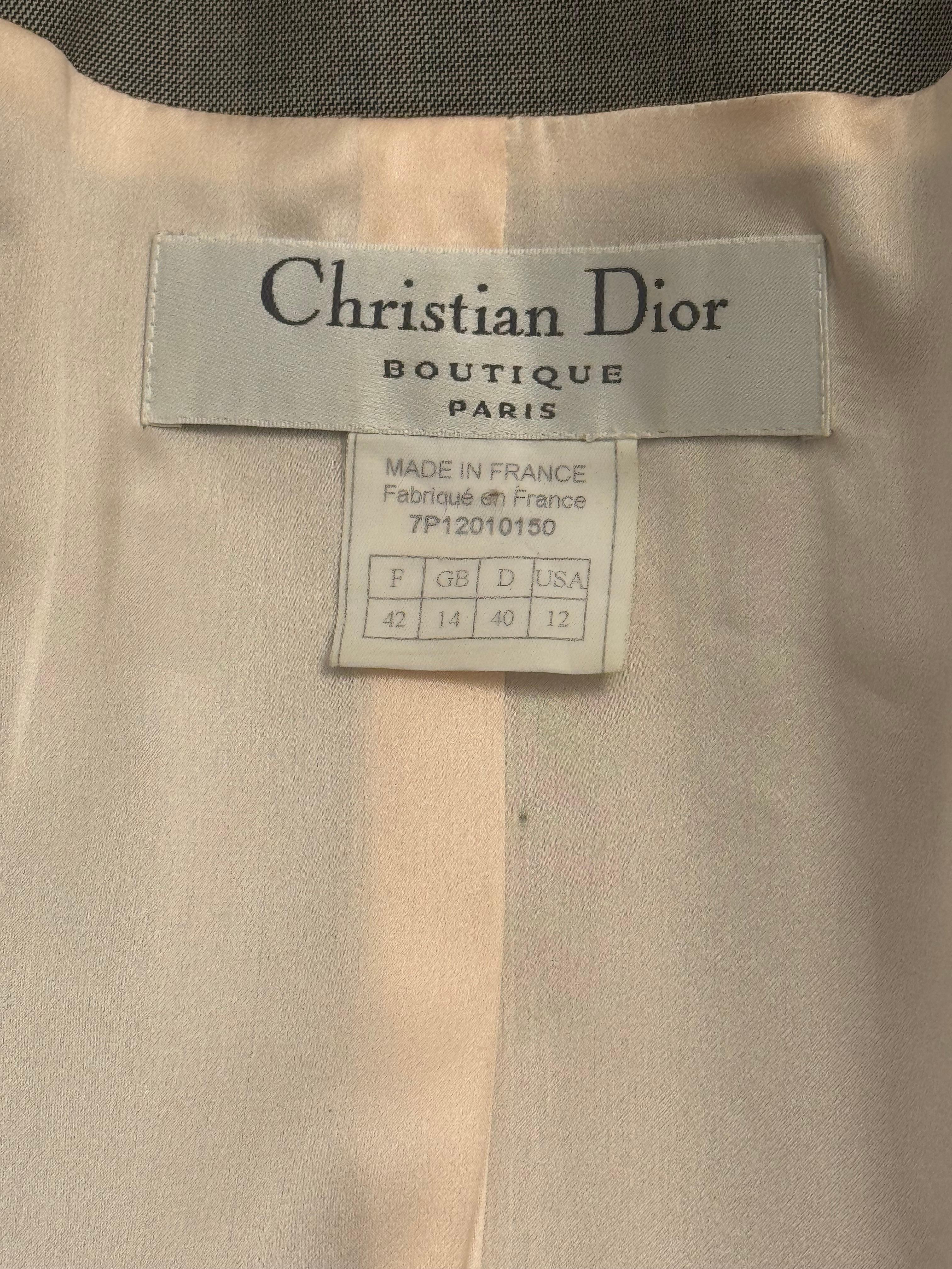 Christian Dior by John Galliano S/S 1997 grey suit skirt For Sale 2