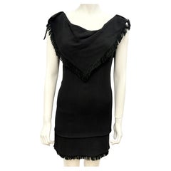 Christian Dior by John Galliano S/S 1998 runway black fringe dress