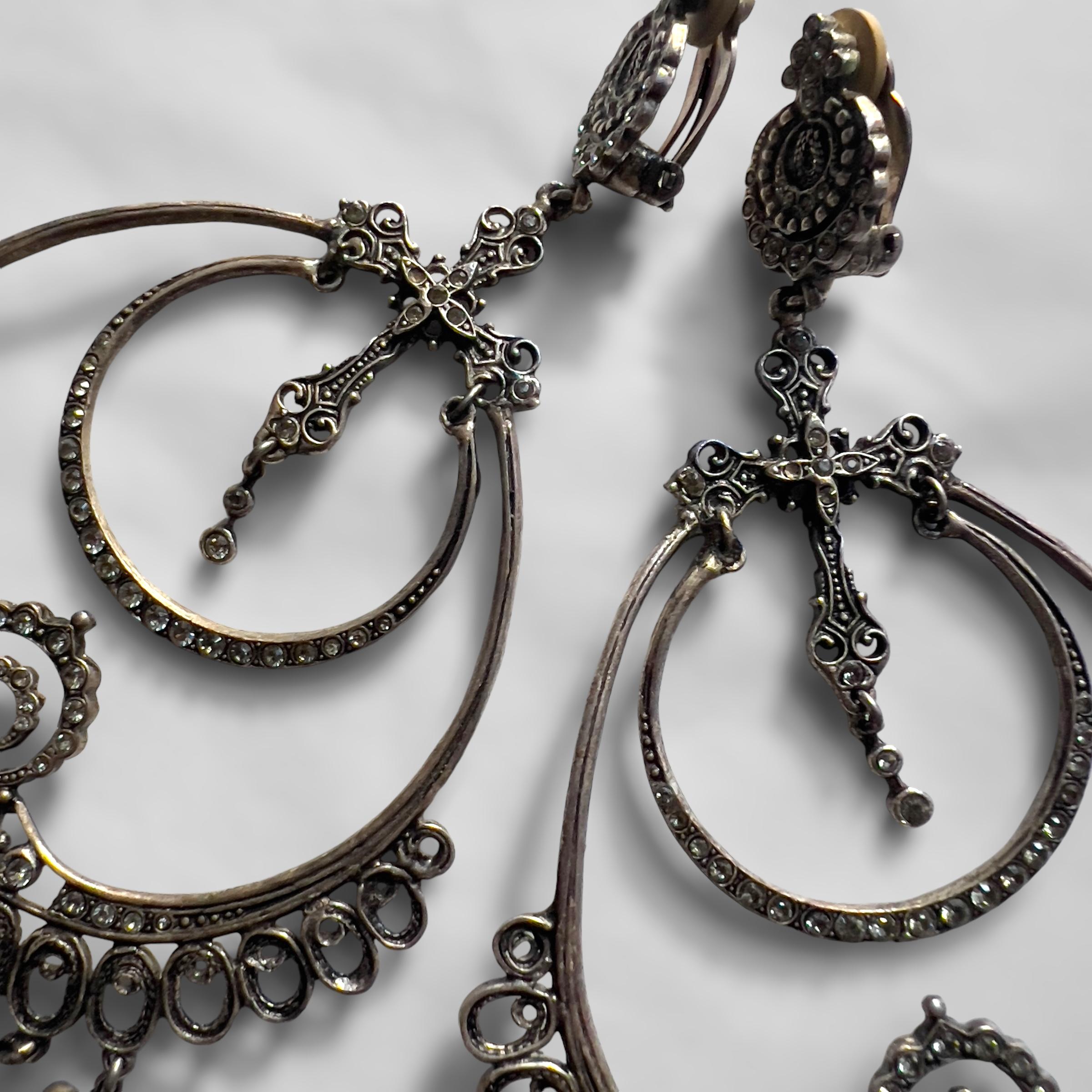Christian Dior by John Galliano, S/S 1999 Runway Hoop Earrings with Crosses For Sale 6