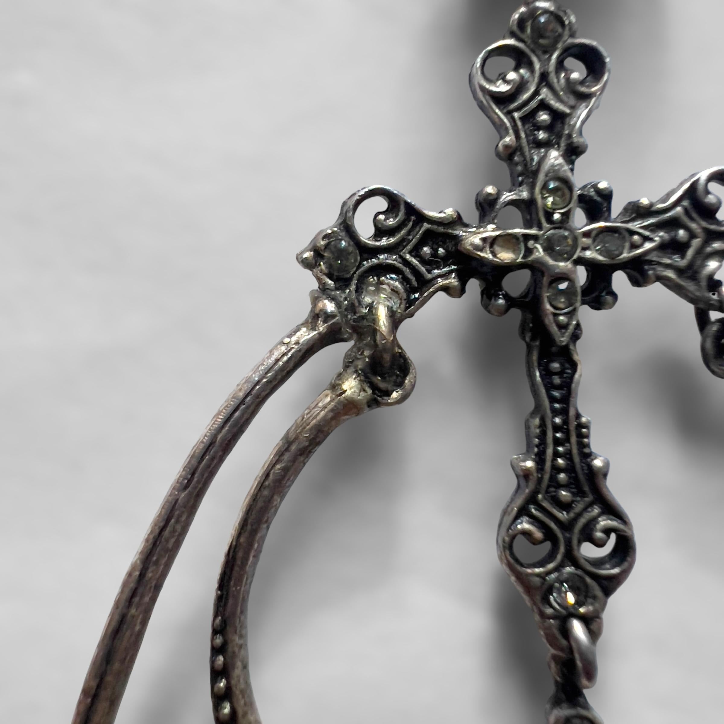 Christian Dior by John Galliano, S/S 1999 Runway Hoop Earrings with Crosses For Sale 1