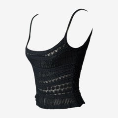 Christian Dior by John Galliano S/S 2000 Black Knitted Top.