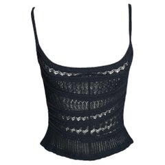 Christian Dior by John Galliano S/S 2000 Black Knitted Top.