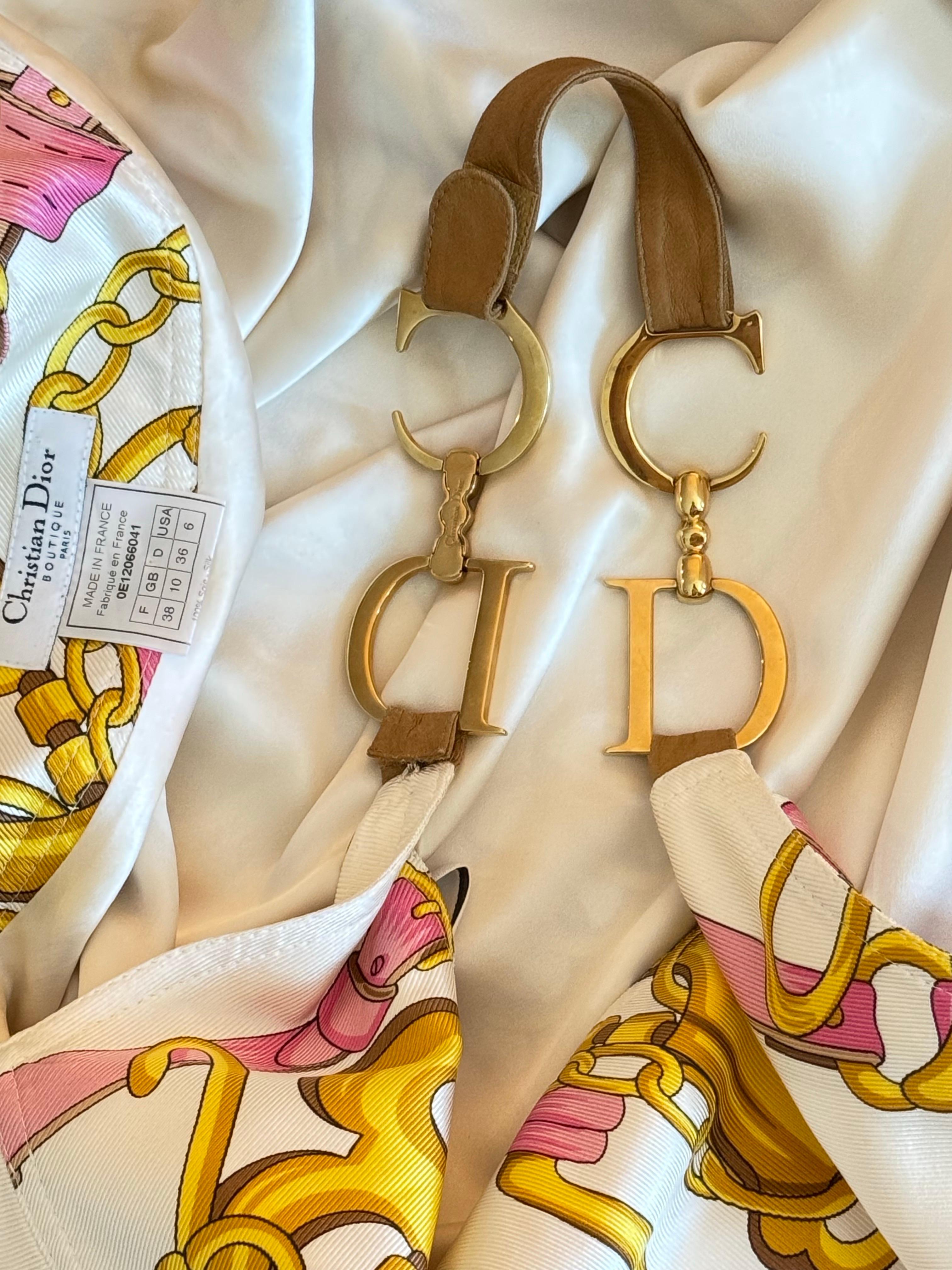 Christian Dior by John Galliano for Christian Dior P/E 2000 - Abito equestre con logo in sella alla passerella in vendita 14