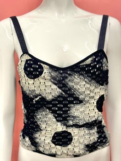 Christian Dior by John Galliano S/S 2001 knit painted perforated twin set