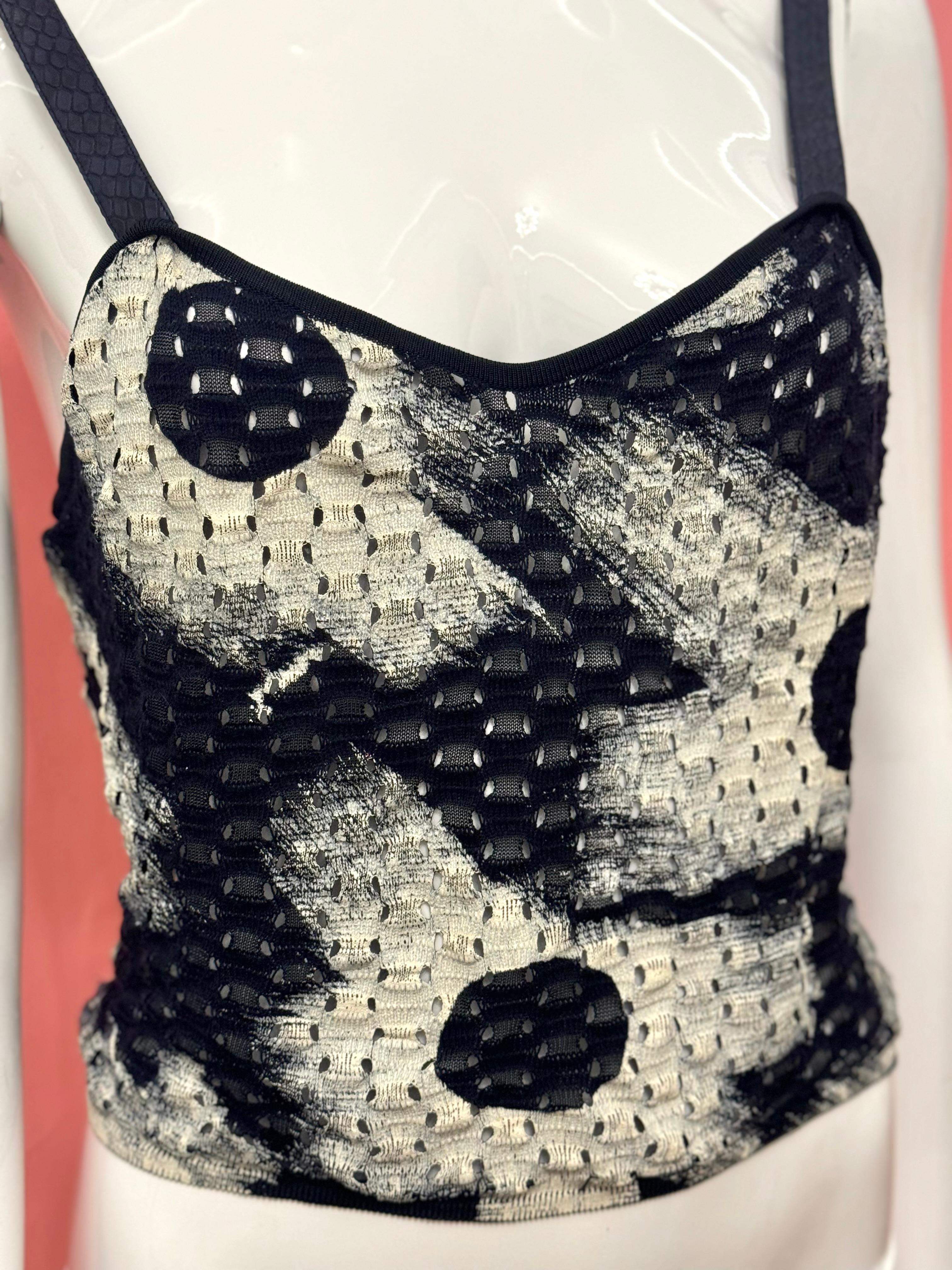 da uomo o donna Christian Dior by John Galliano for Christian Dior P/E 2001, set di gemelli traforati dipinti a maglia in vendita
