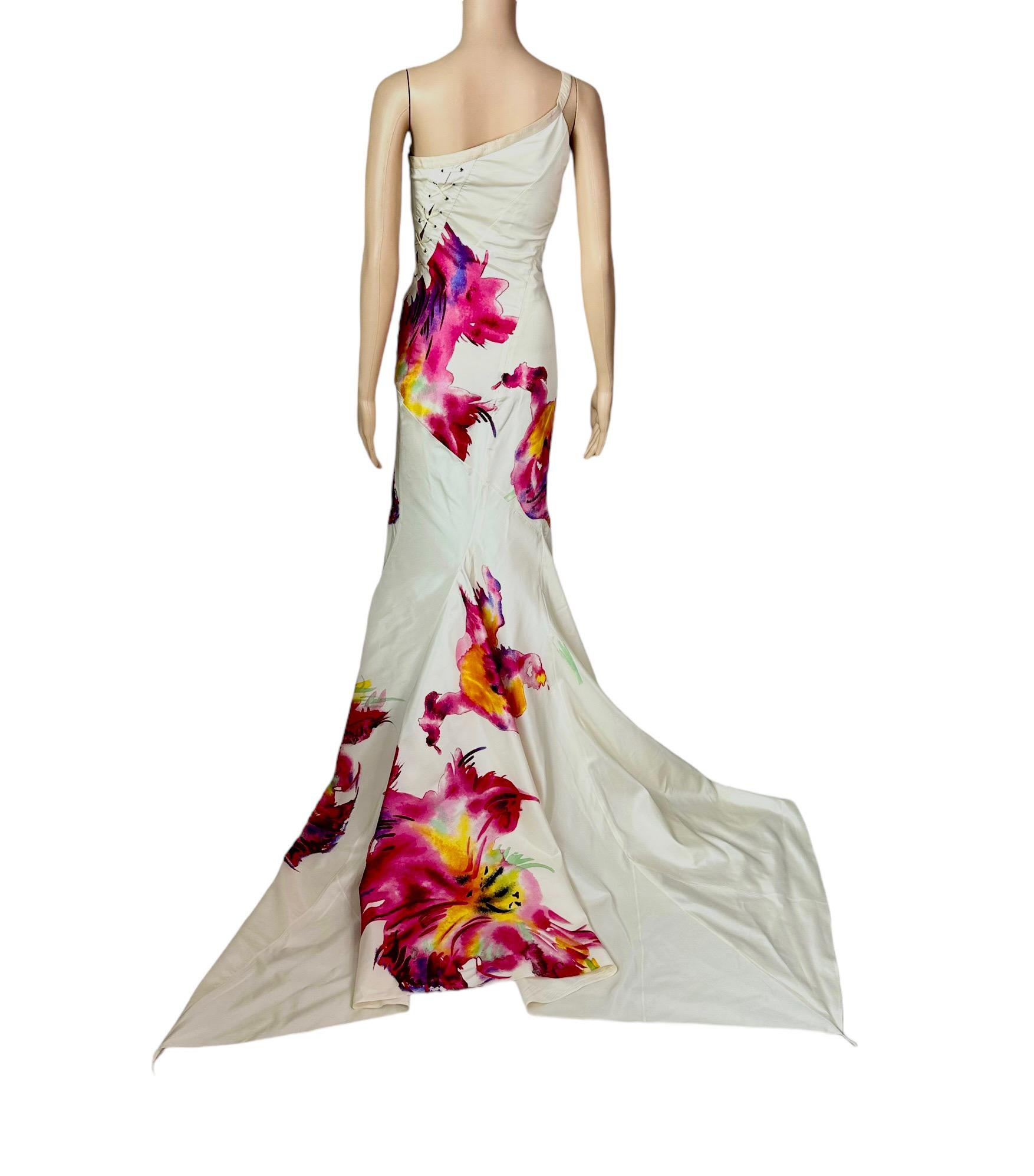 Christian Dior by John Galliano S/S 2001 Vestido de noche con trenza floral y encaje en venta 4