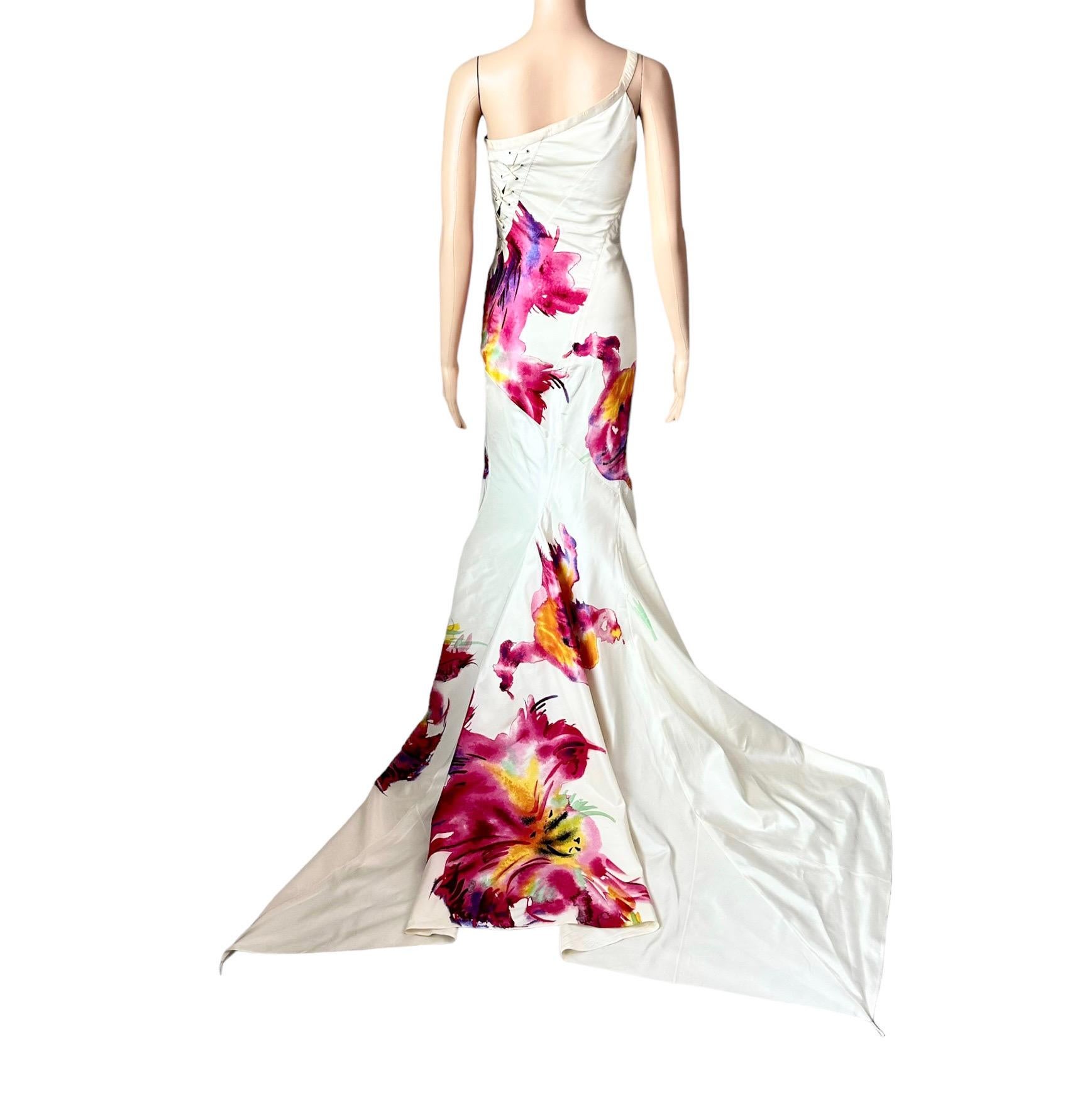 Christian Dior by John Galliano S/S 2001 Vestido de noche con trenza floral y encaje en venta 8