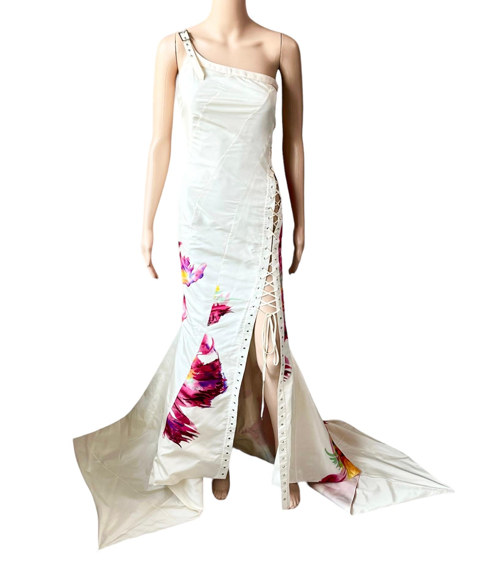 Christian Dior by John Galliano S/S 2001 Vestido de noche con trenza floral y encaje en venta 11