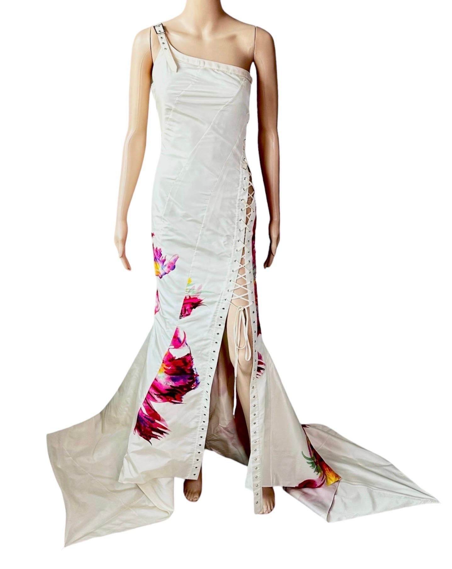 Christian Dior by John Galliano S/S 2001 Vestido de noche con trenza floral y encaje en venta 12