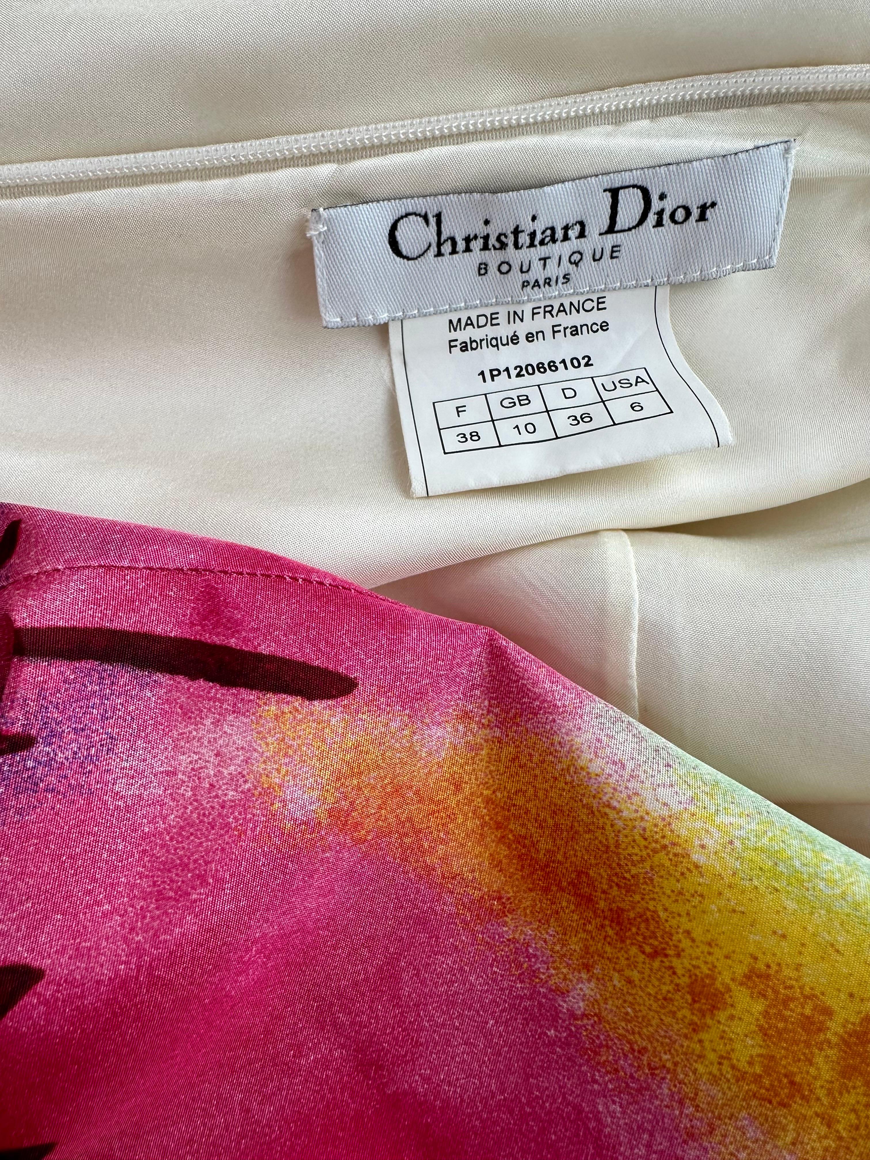 Christian Dior by John Galliano S/S 2001 Vestido de noche con trenza floral y encaje en venta 13