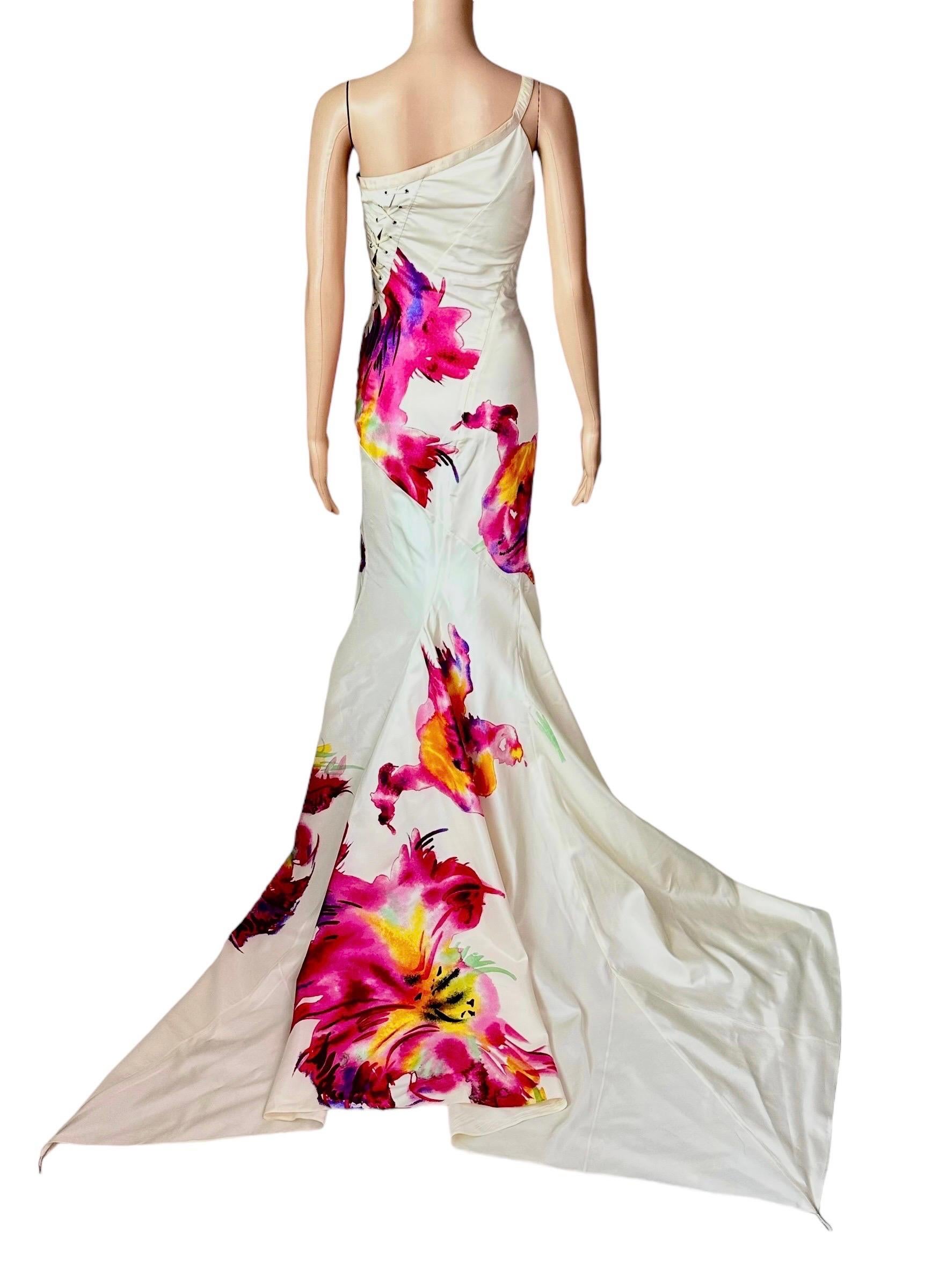 Christian Dior by John Galliano S/S 2001 Vestido de noche con trenza floral y encaje en Bueno estado para la venta en Naples, FL