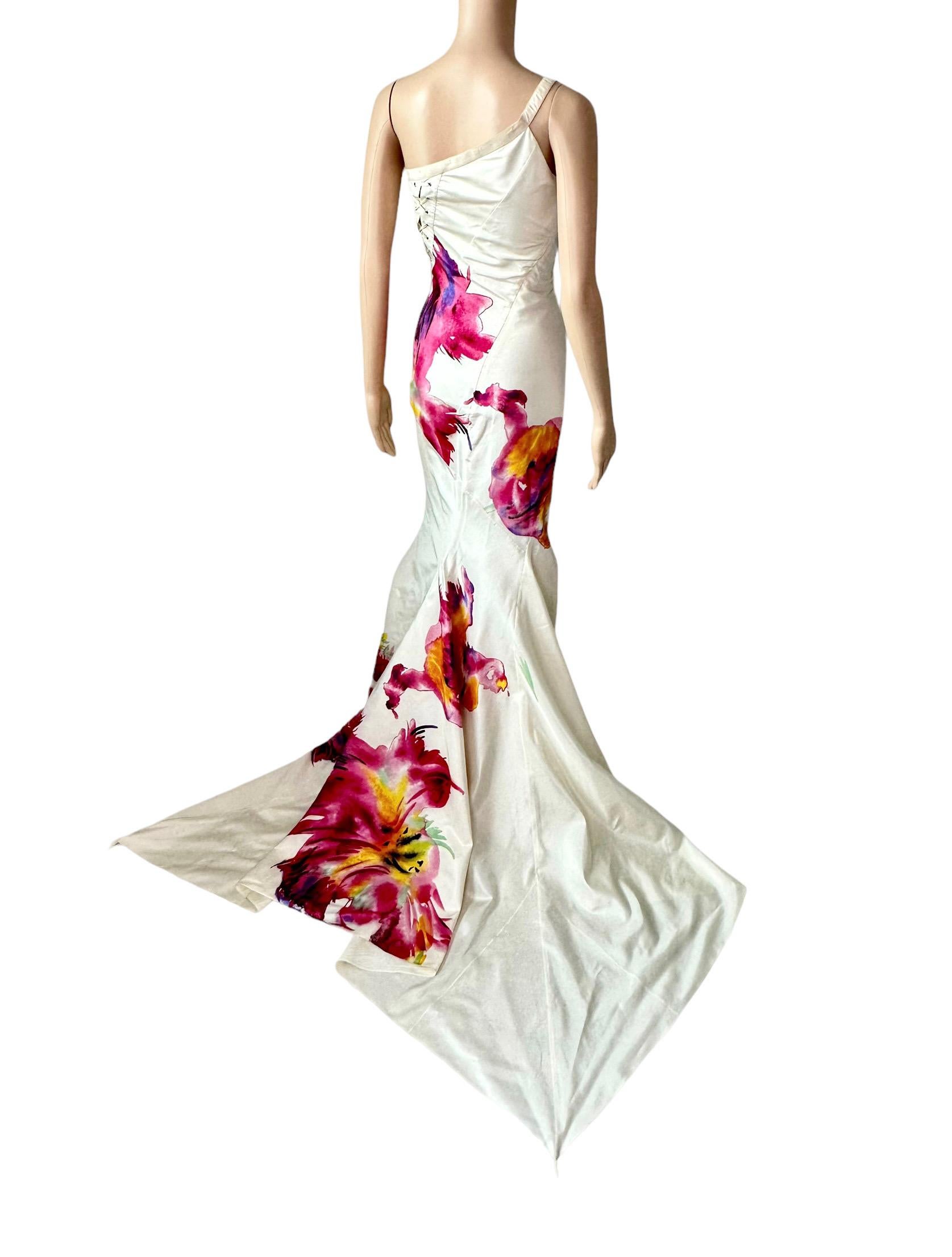 De las mujeres Christian Dior by John Galliano S/S 2001 Vestido de noche con trenza floral y encaje en venta