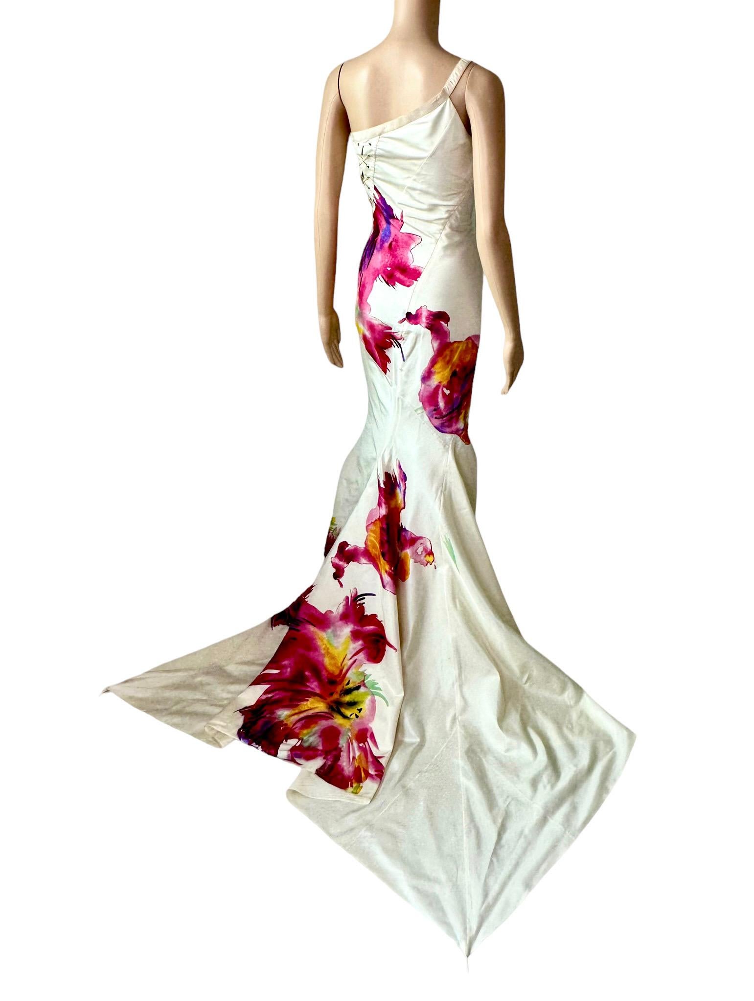 Christian Dior by John Galliano S/S 2001 Vestido de noche con trenza floral y encaje en venta 2
