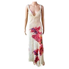 Christian Dior by John Galliano S/S 2001 Silk Velvet Bias Floral Evening Dress