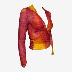 Christian Dior by John Galliano S/S 2001 Tie-Dye Silk Chiffon Wrap Top