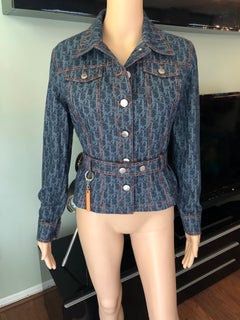 Christian Dior By John Galliano S/S 2002 Diorissimo Logo Monogram Denim Jacket
