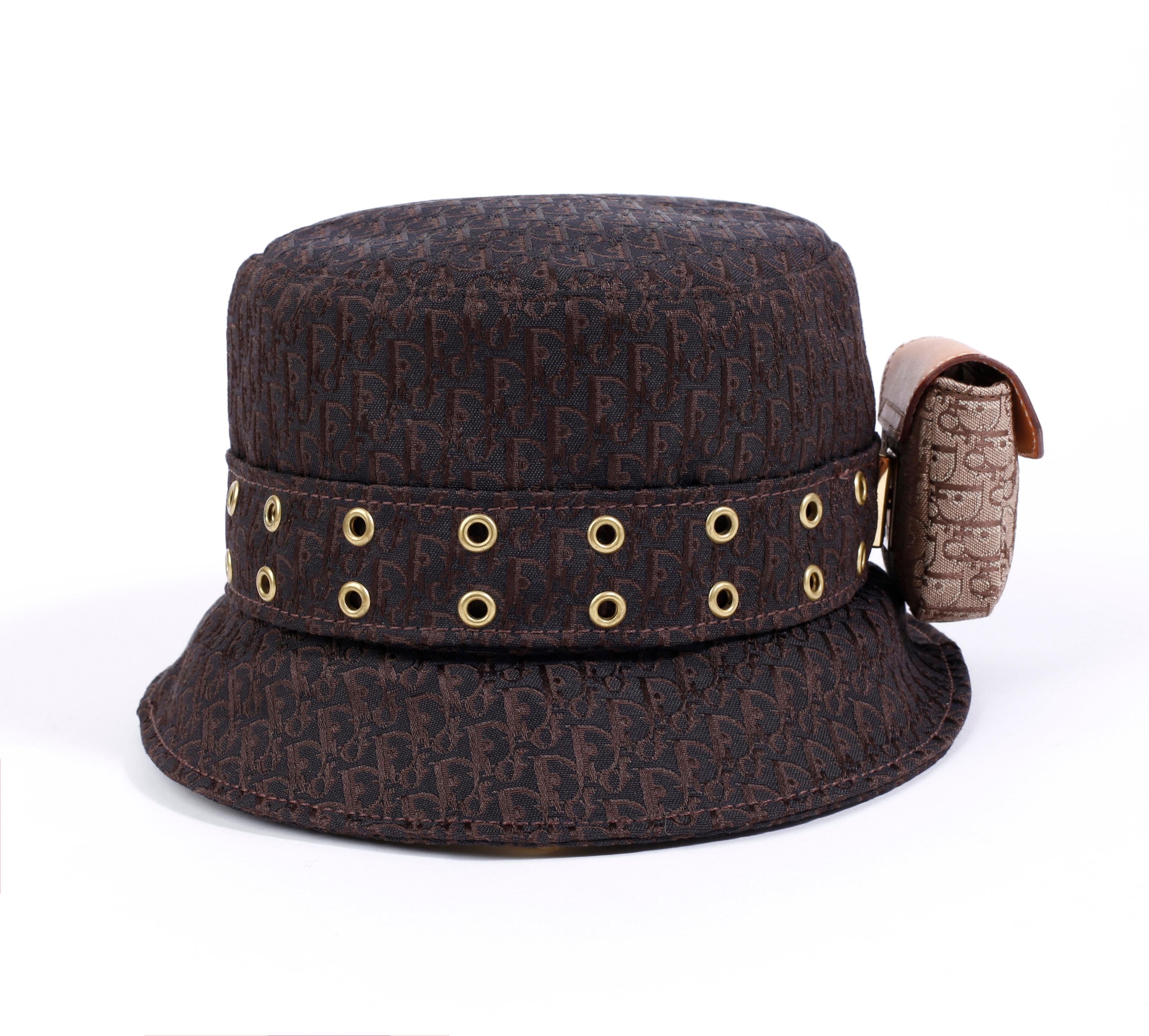 Christian Dior by John Galliano S/S 2002 Diorissimo Print Bucket Trotter Hat In Good Condition In Chicago, IL
