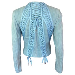 Christian Dior By John Galliano S/S 2002 Lace-Up Denim Jacket