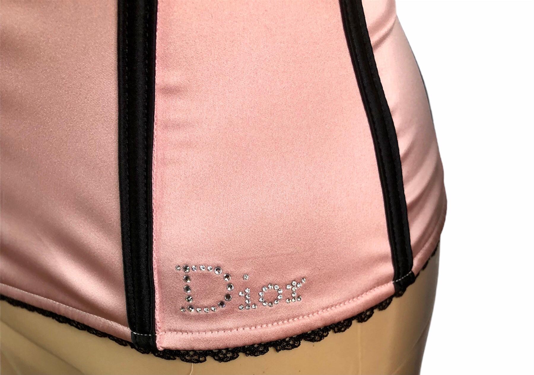 Christian Dior By John Galliano S/S 2002 Unworn Bustier Silk Pink Corset Top 3