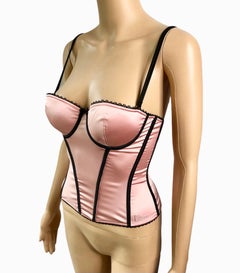 Christian Dior by John Galliano S/S 2002 Ungetragenes Bustier Rosa Korsett-Oberteil aus Seide
