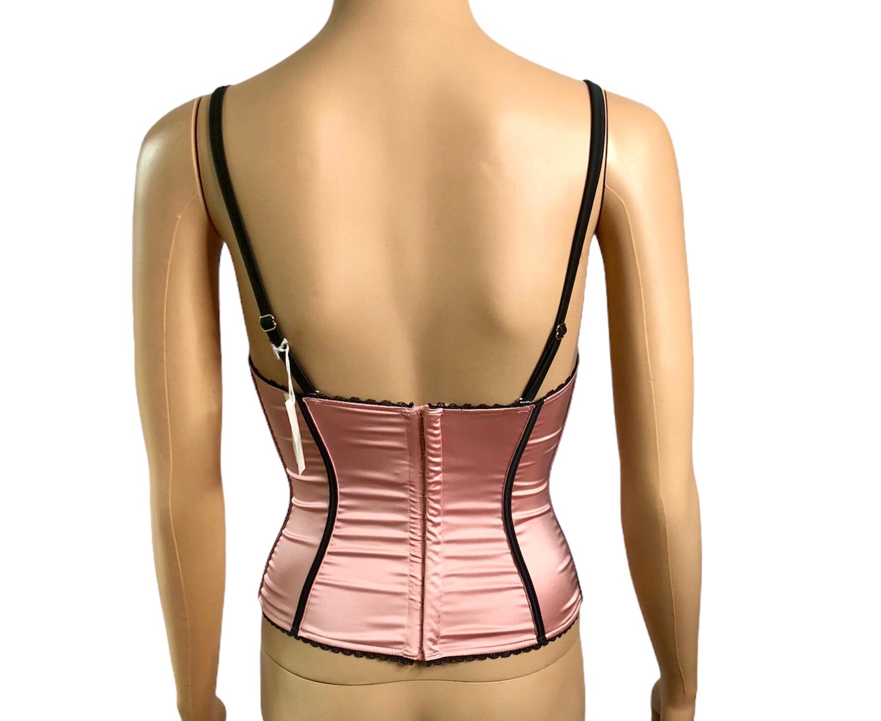 Christian Dior By John Galliano S/S 2002 Unworn Bustier Silk Pink Corset Top 2