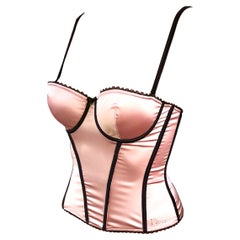 Christian Dior By John Galliano S/S 2002 Unworn Bustier Silk Pink Corset Top